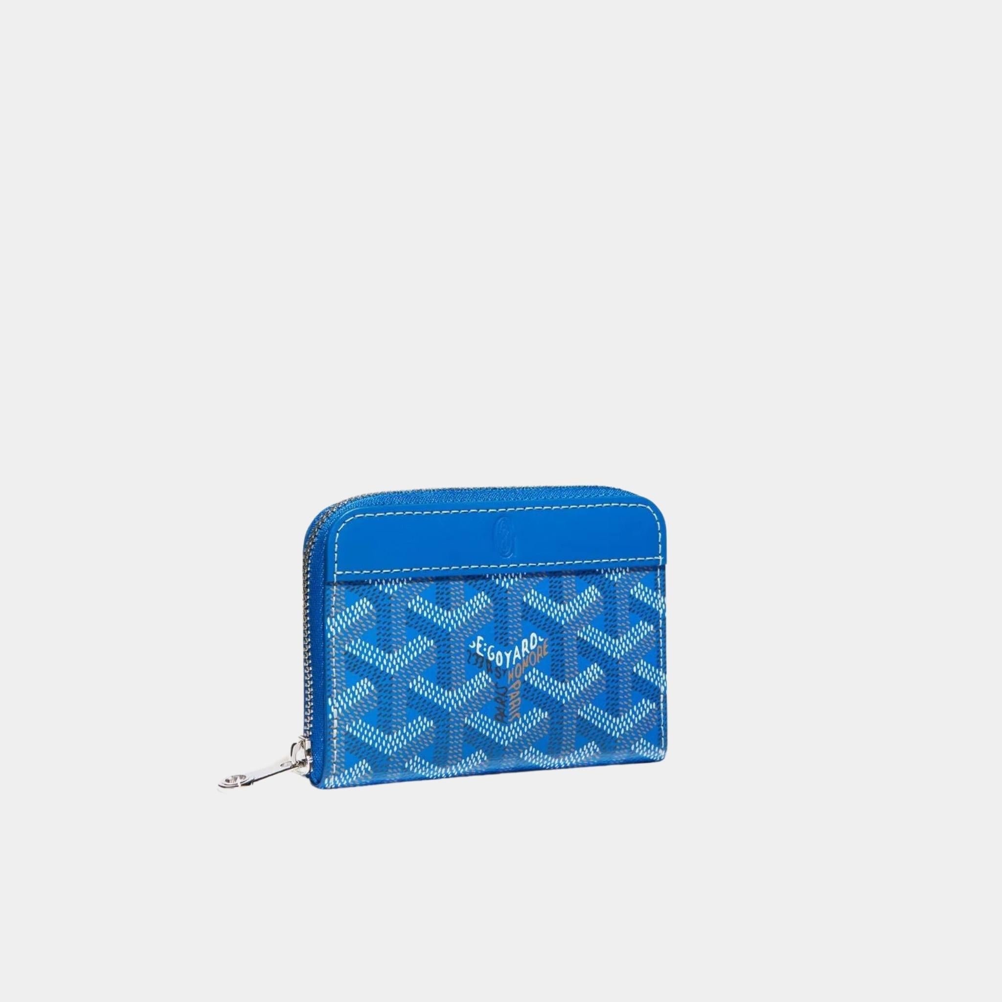 Goyard Matignon Mini Wallet, Sky Blue