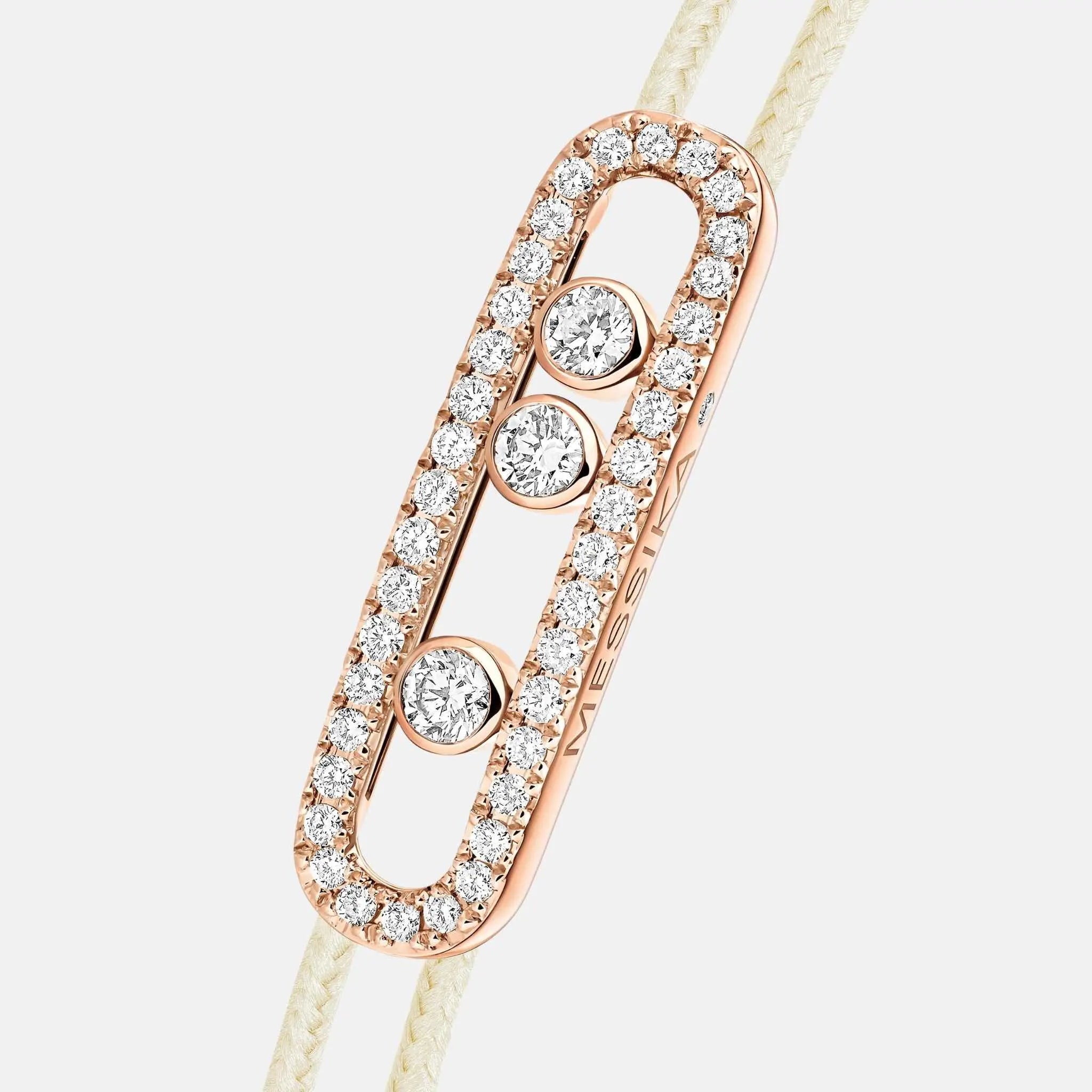 Cares Cord Pave Pink Gold Diamond Bracelet
