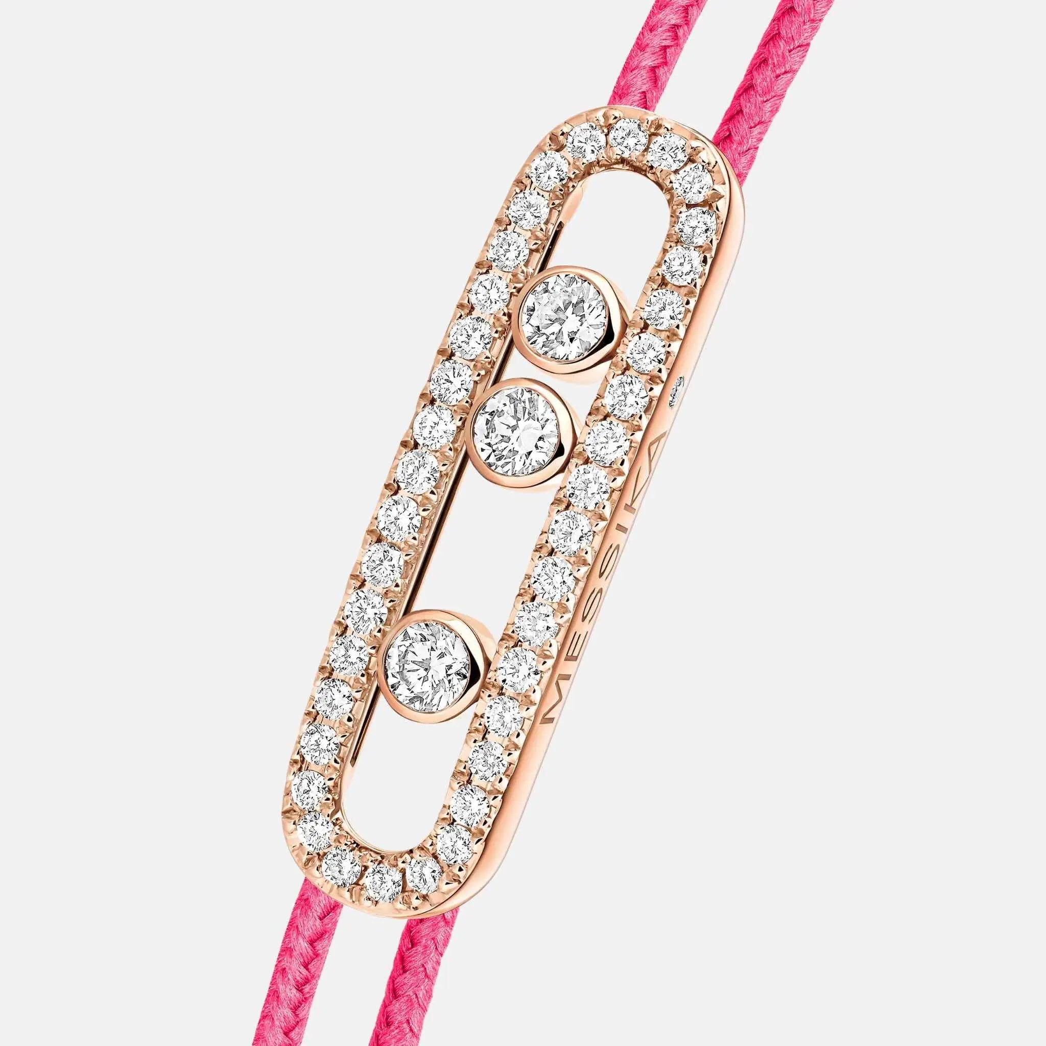 Cares Cord Pave Pink Gold Diamond Bracelet