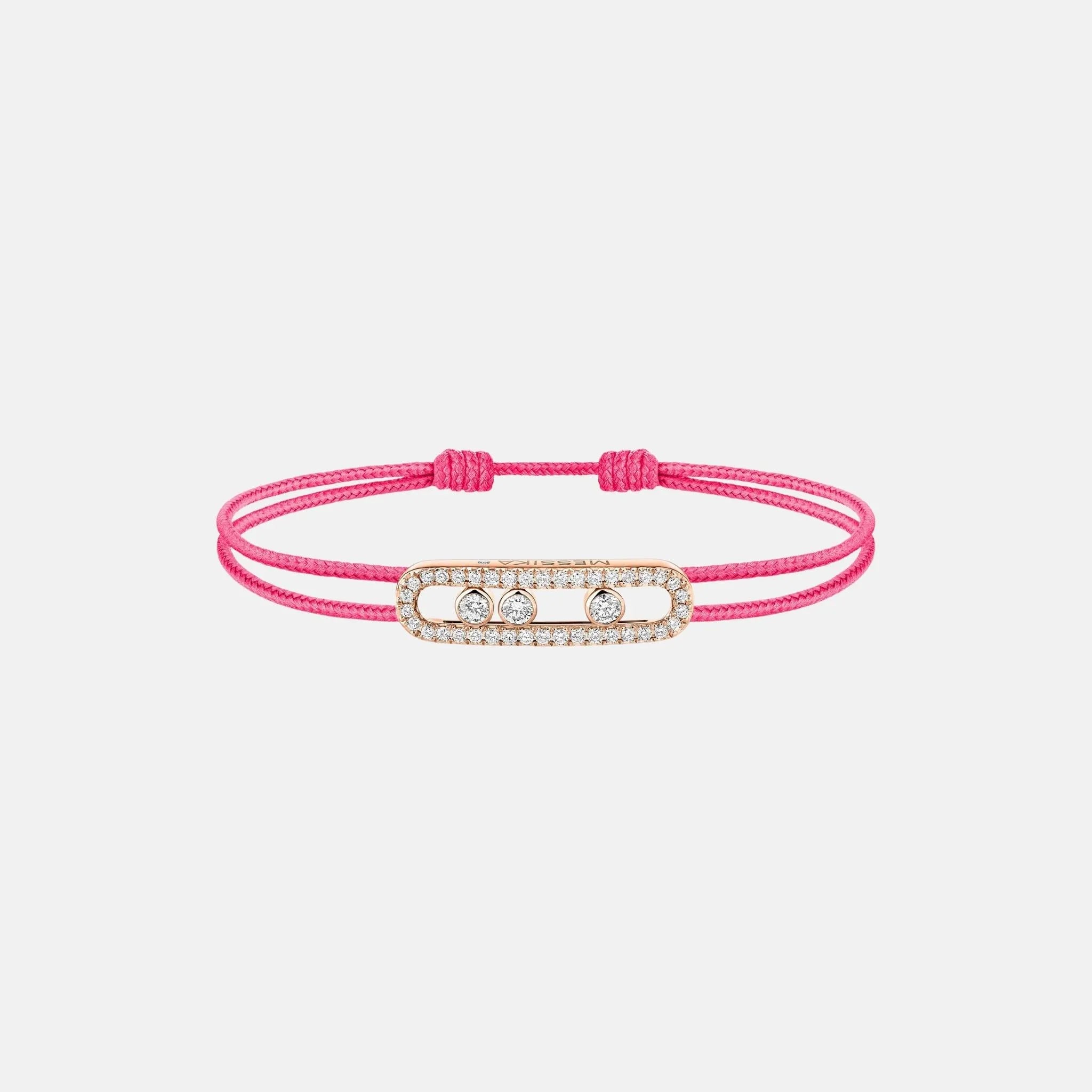 Messika Cares Cord Pave Pink Gold Diamond Bracelet, Pink
