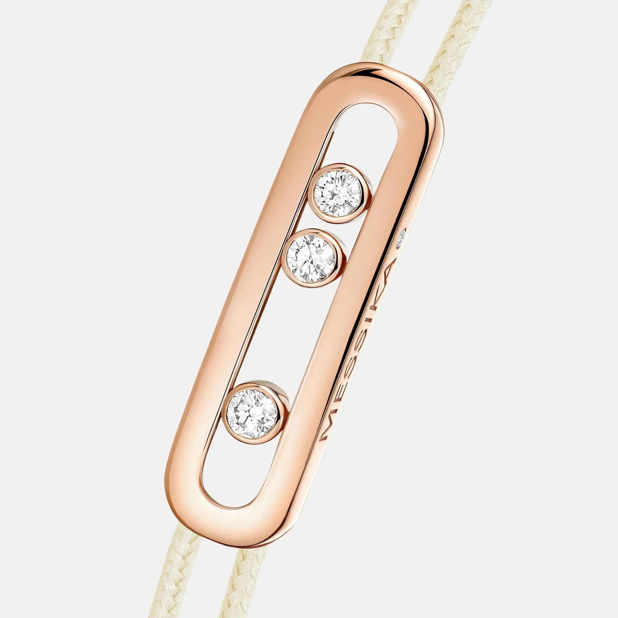 Cares Cord Pink Gold Diamond Bracelet