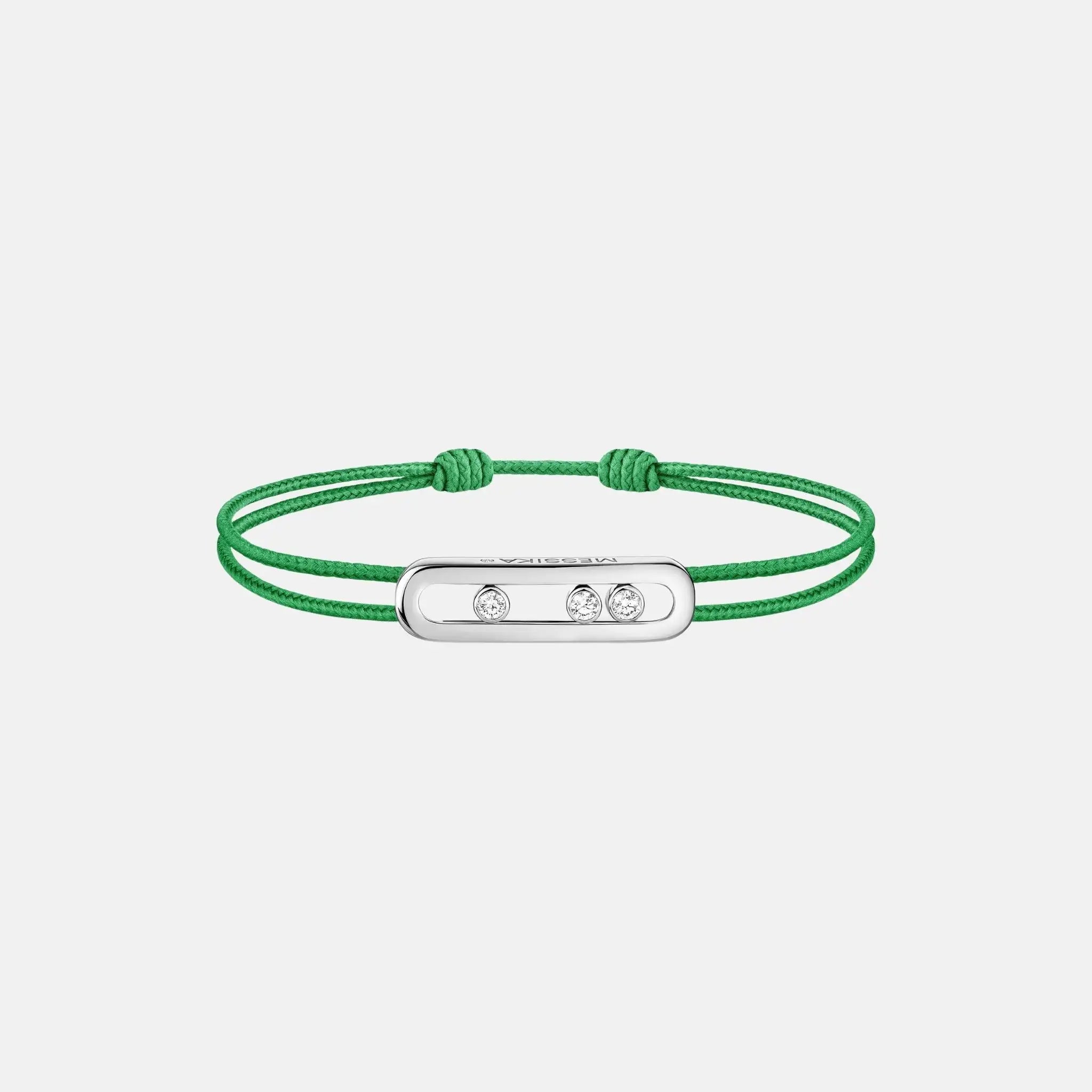 Messika Cares Cord White Gold Diamond Bracelet, Green
