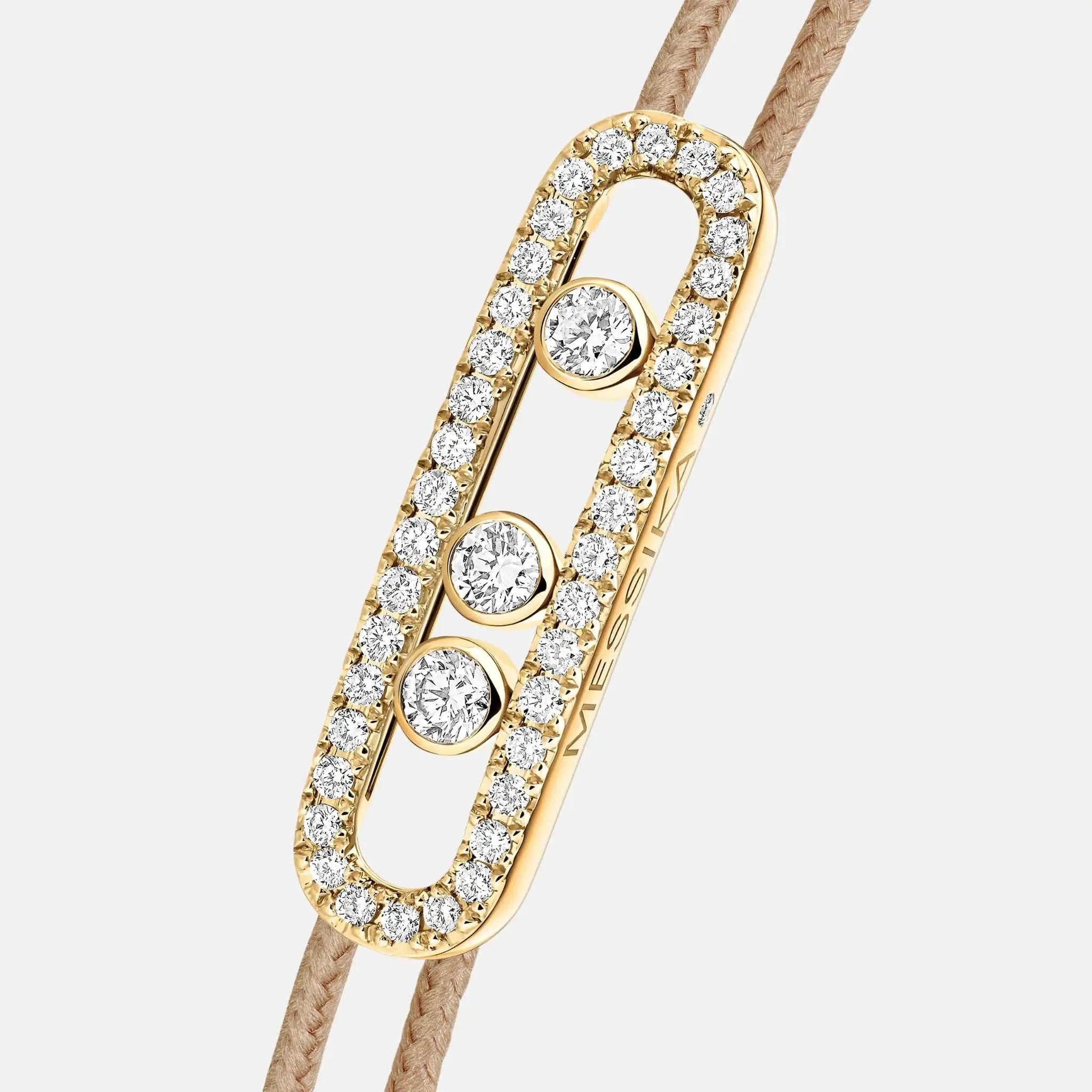 Cares Pave Cord Yellow Gold Diamond Bracelet