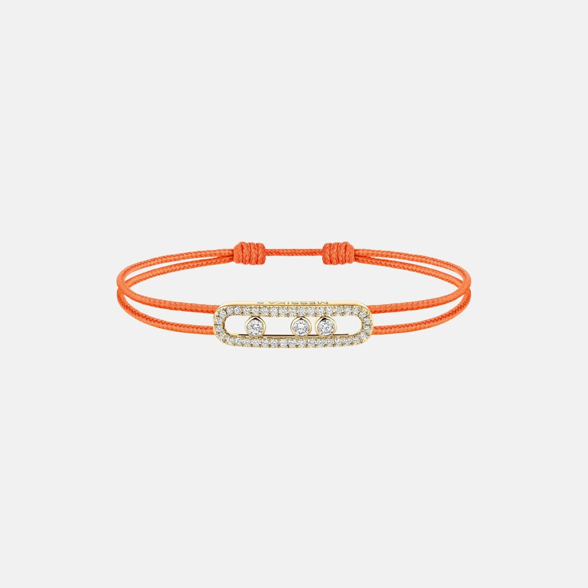 Messika Cares Pave Cord Yellow Gold Diamond Bracelet, Orange