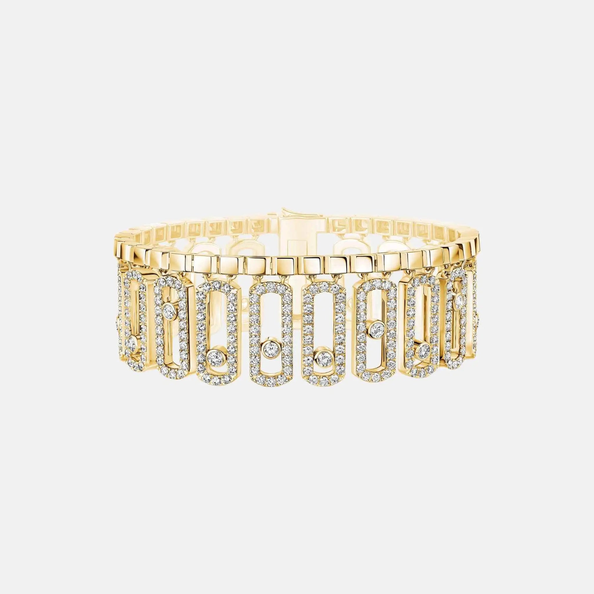 Messika Move Iconica Pave Gold Diamond Bracelet, Yellow gold, Front