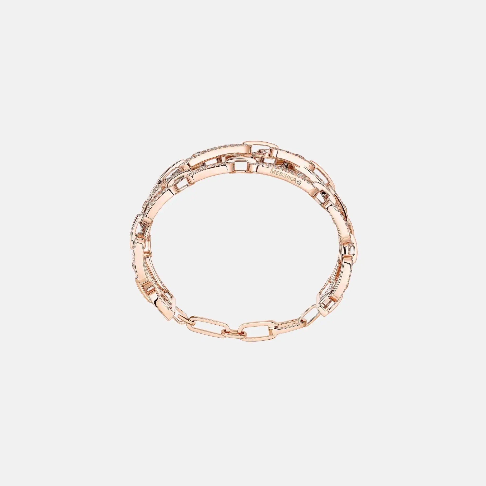Move Link 3 Row Cuff Diamond Bracelet