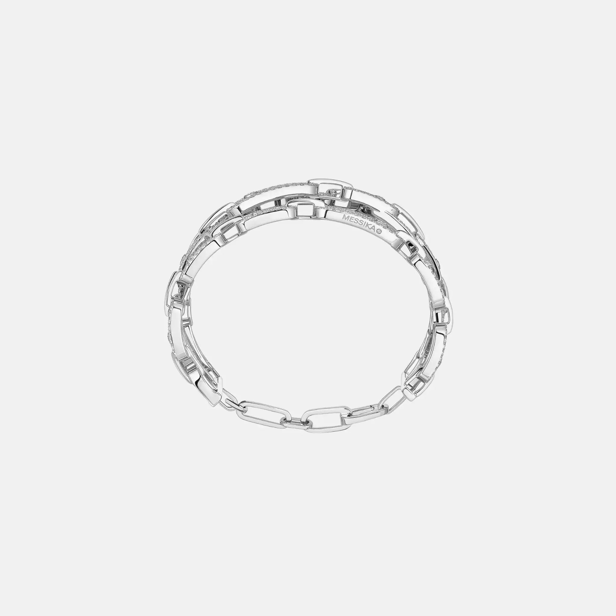 Move Link 3 Row Cuff Diamond Bracelet