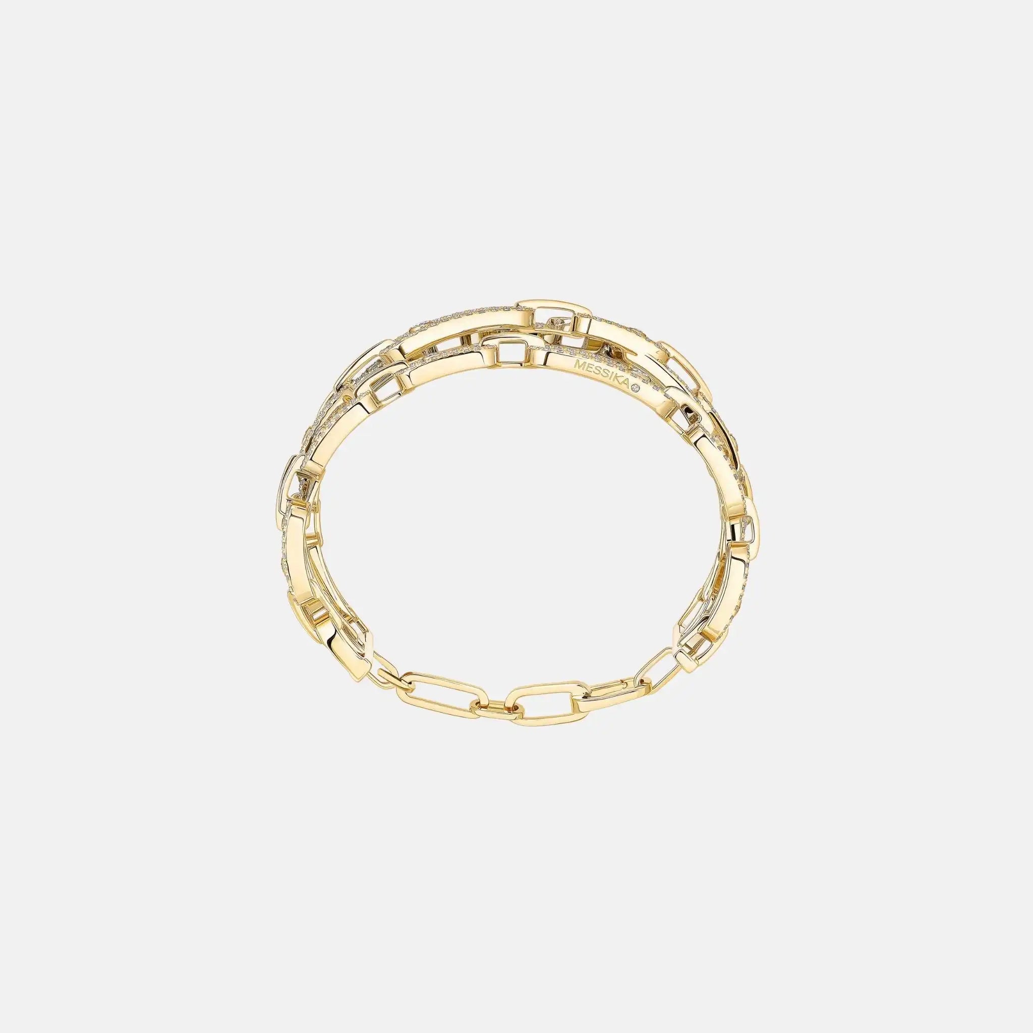 Move Link 3 Row Cuff Diamond Bracelet