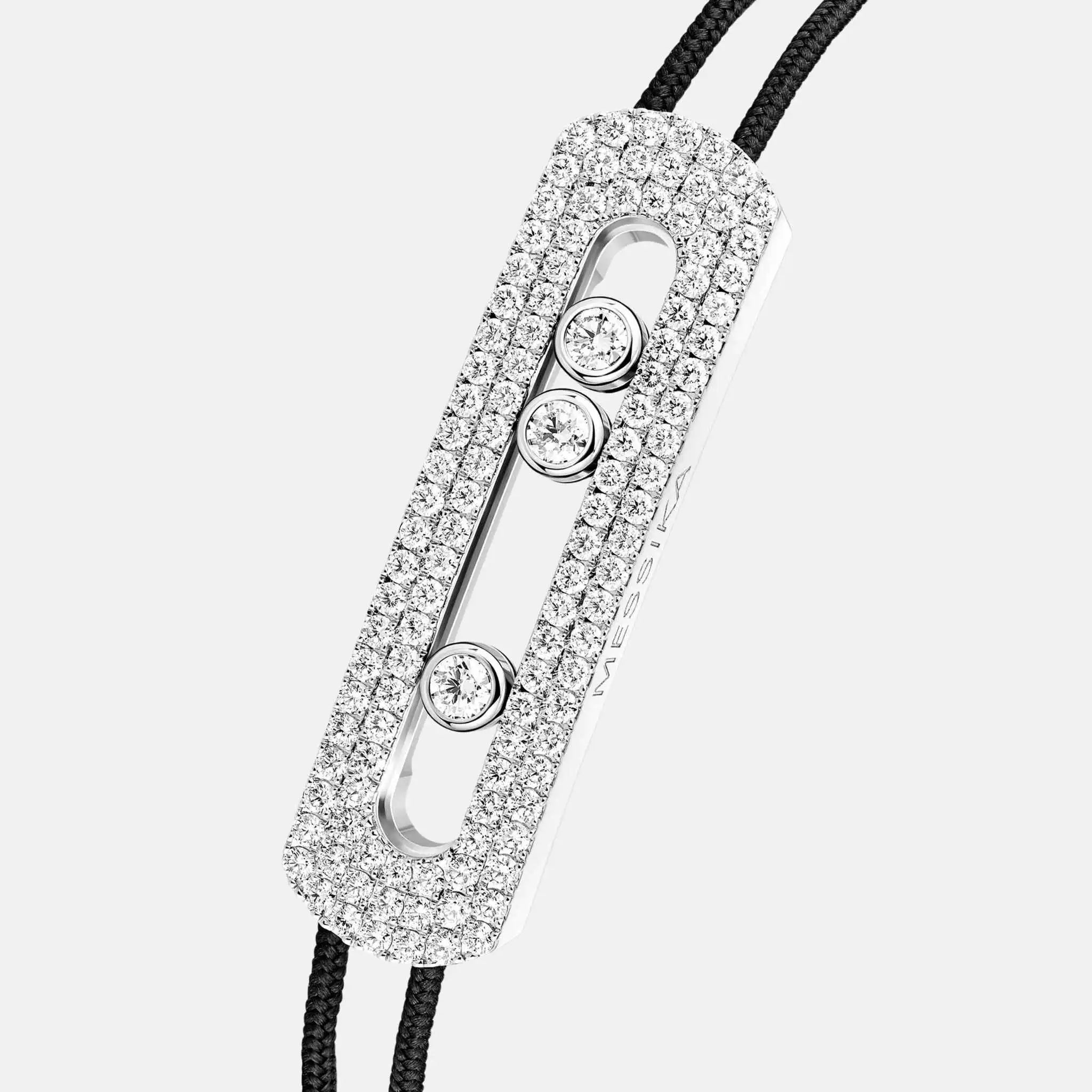 Move Titanium Natural XL Pave Cord Diamond Bracelet