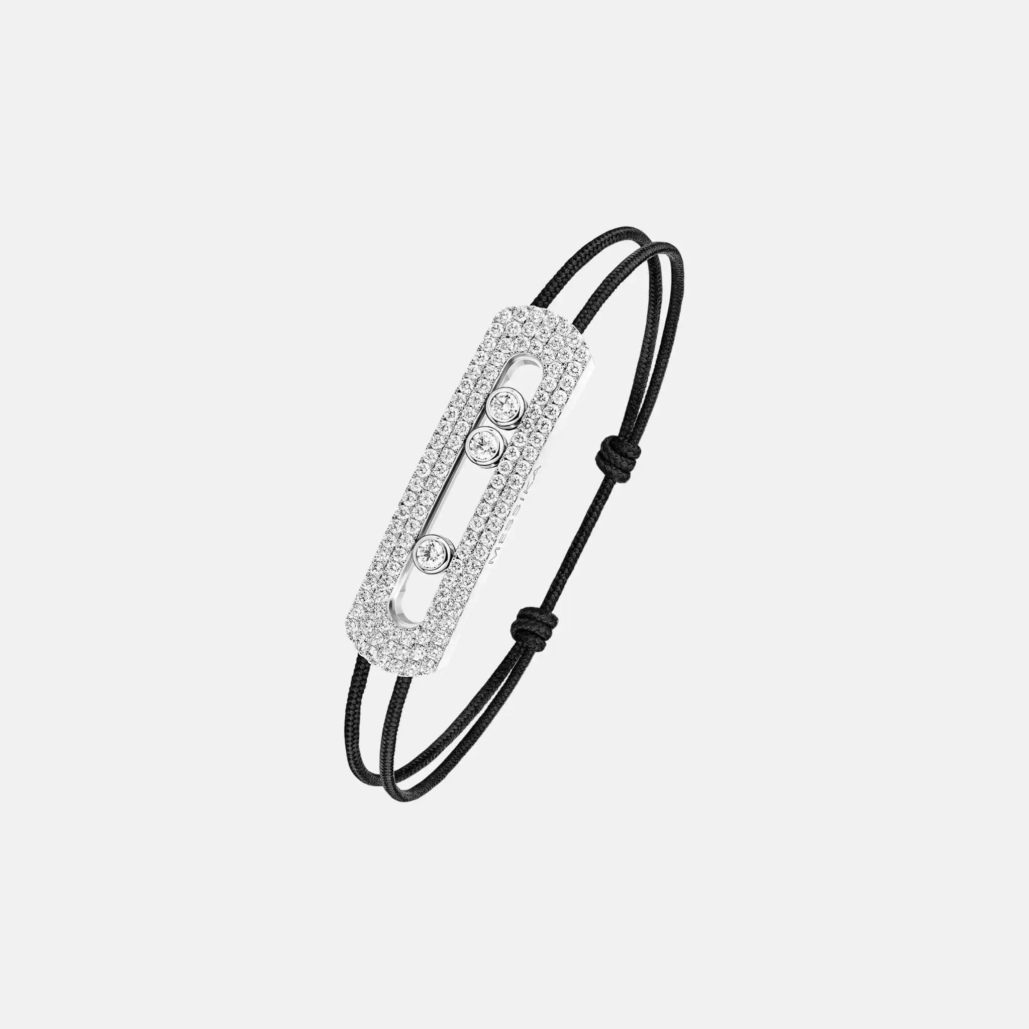 Move Titanium Natural XL Pave Cord Diamond Bracelet