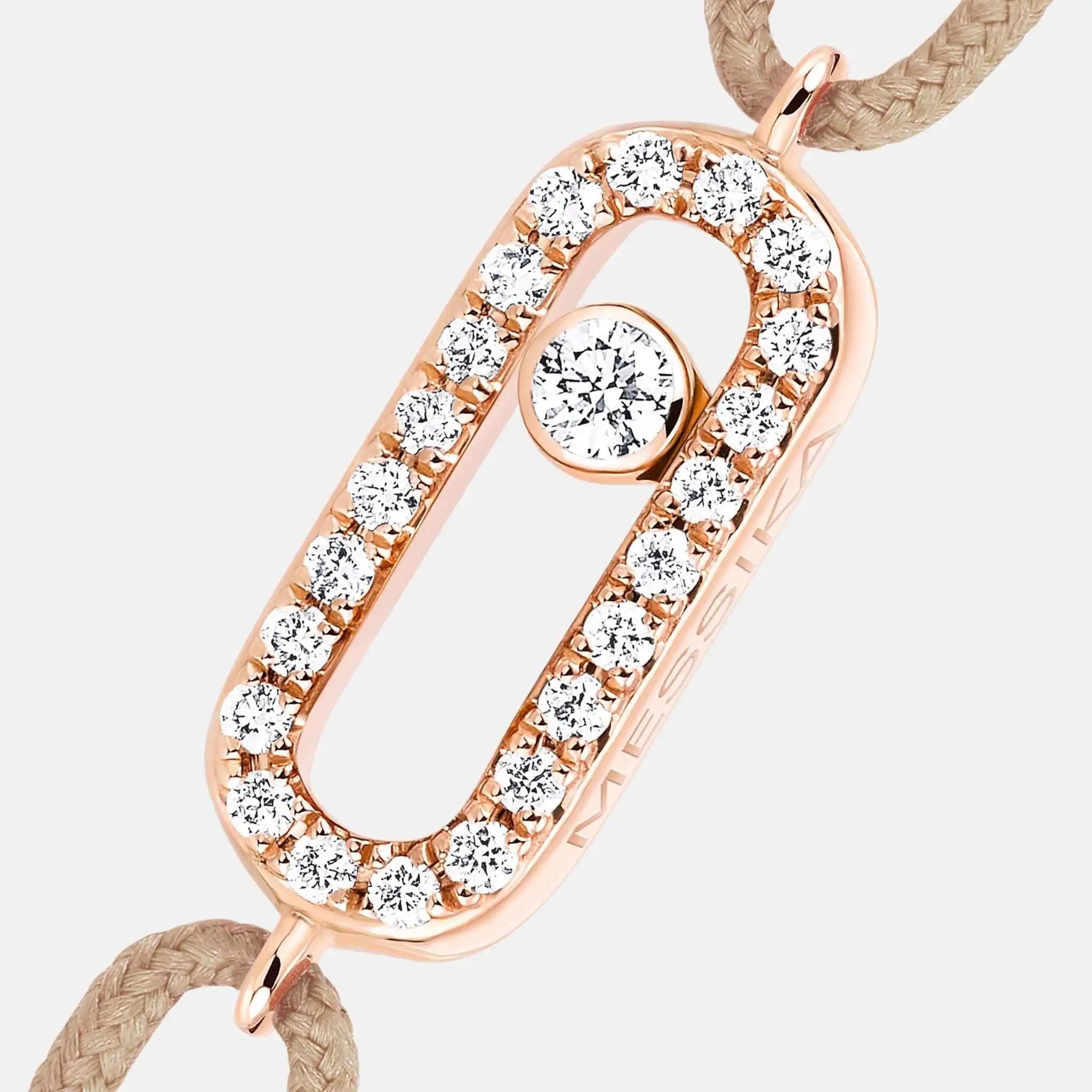 Move Uno Cord Pink Gold Diamond Bracelet