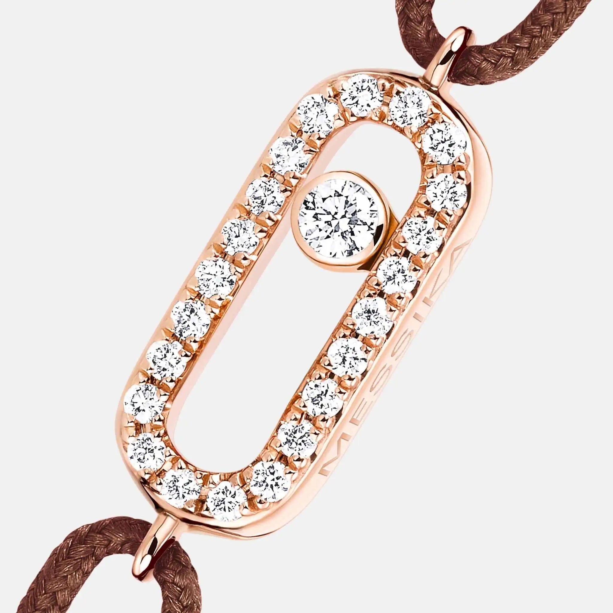 Move Uno Cord Pink Gold Diamond Bracelet