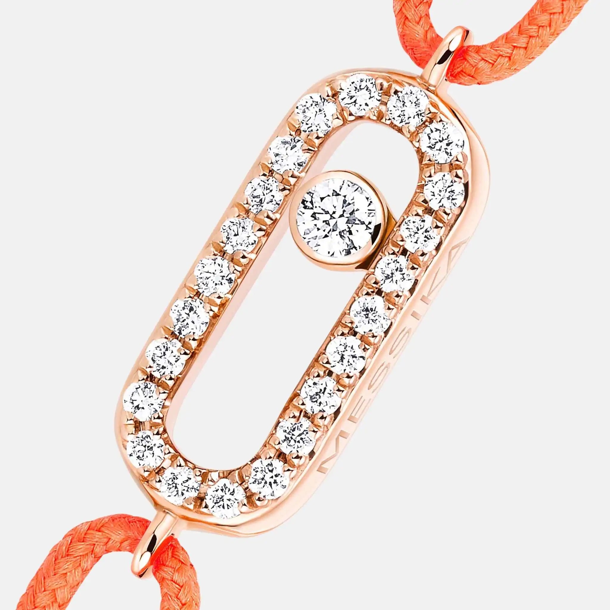 Move Uno Cord Pink Gold Diamond Bracelet