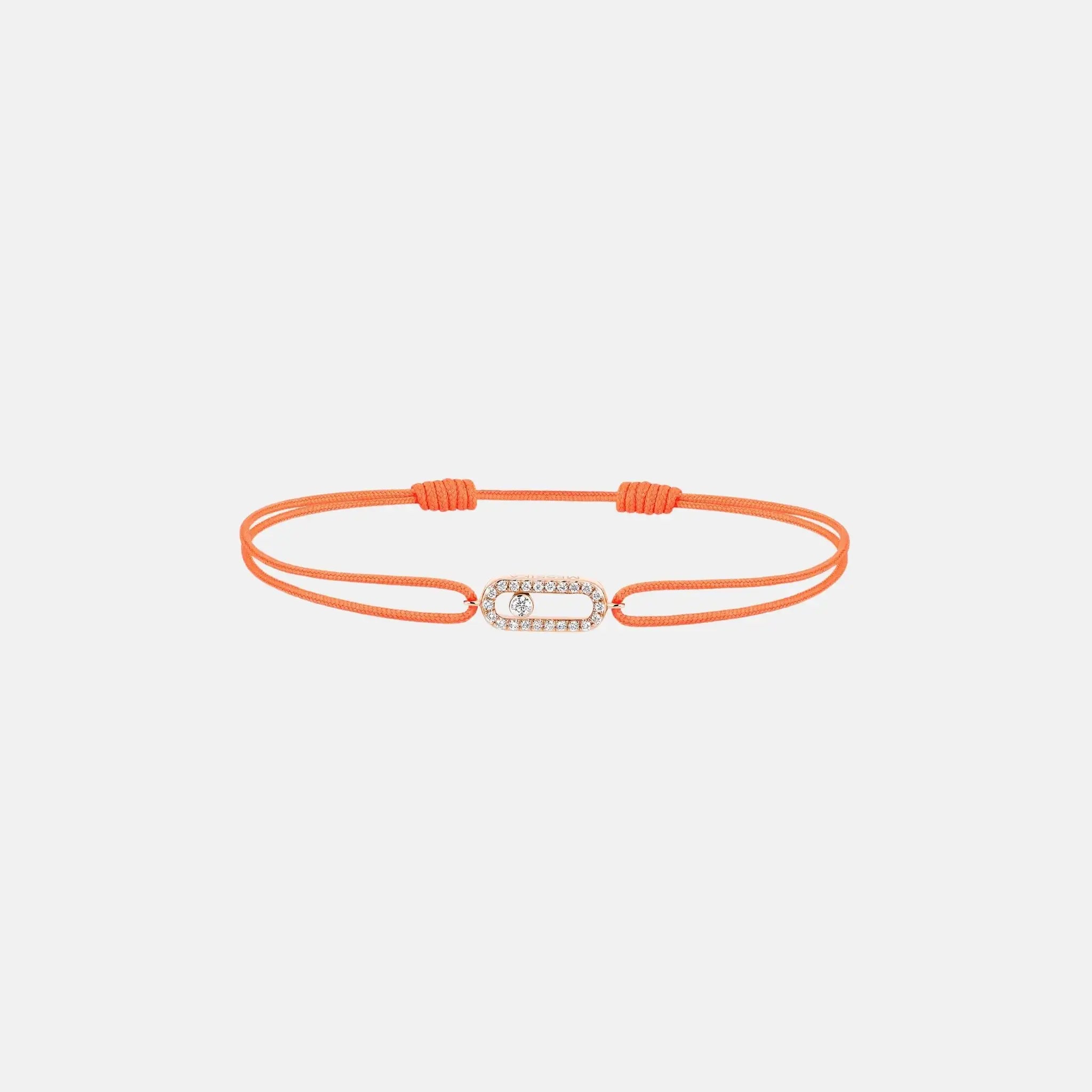 Messika Move Uno Cord Pink Gold Diamond Bracelet, Orange