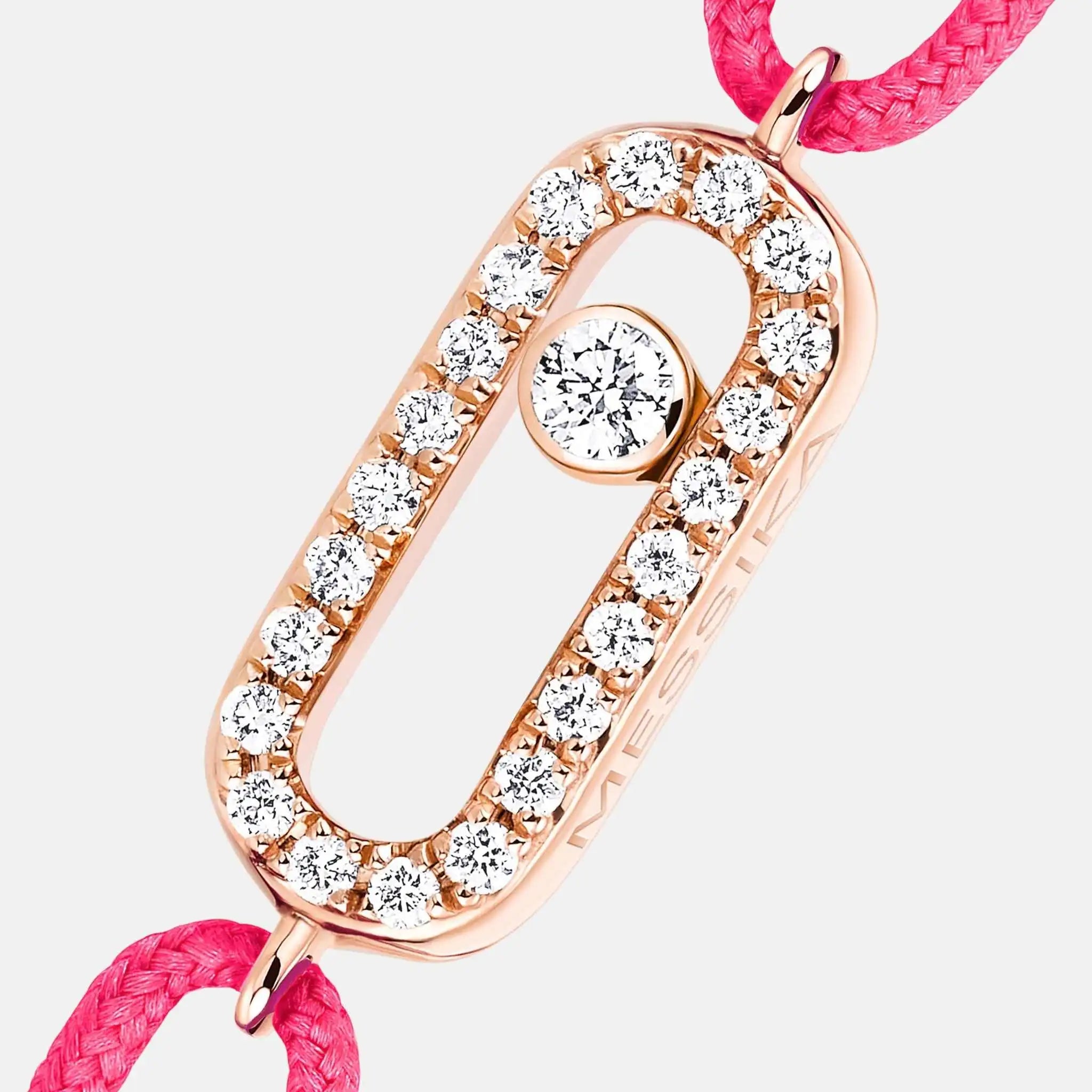 Move Uno Cord Pink Gold Diamond Bracelet