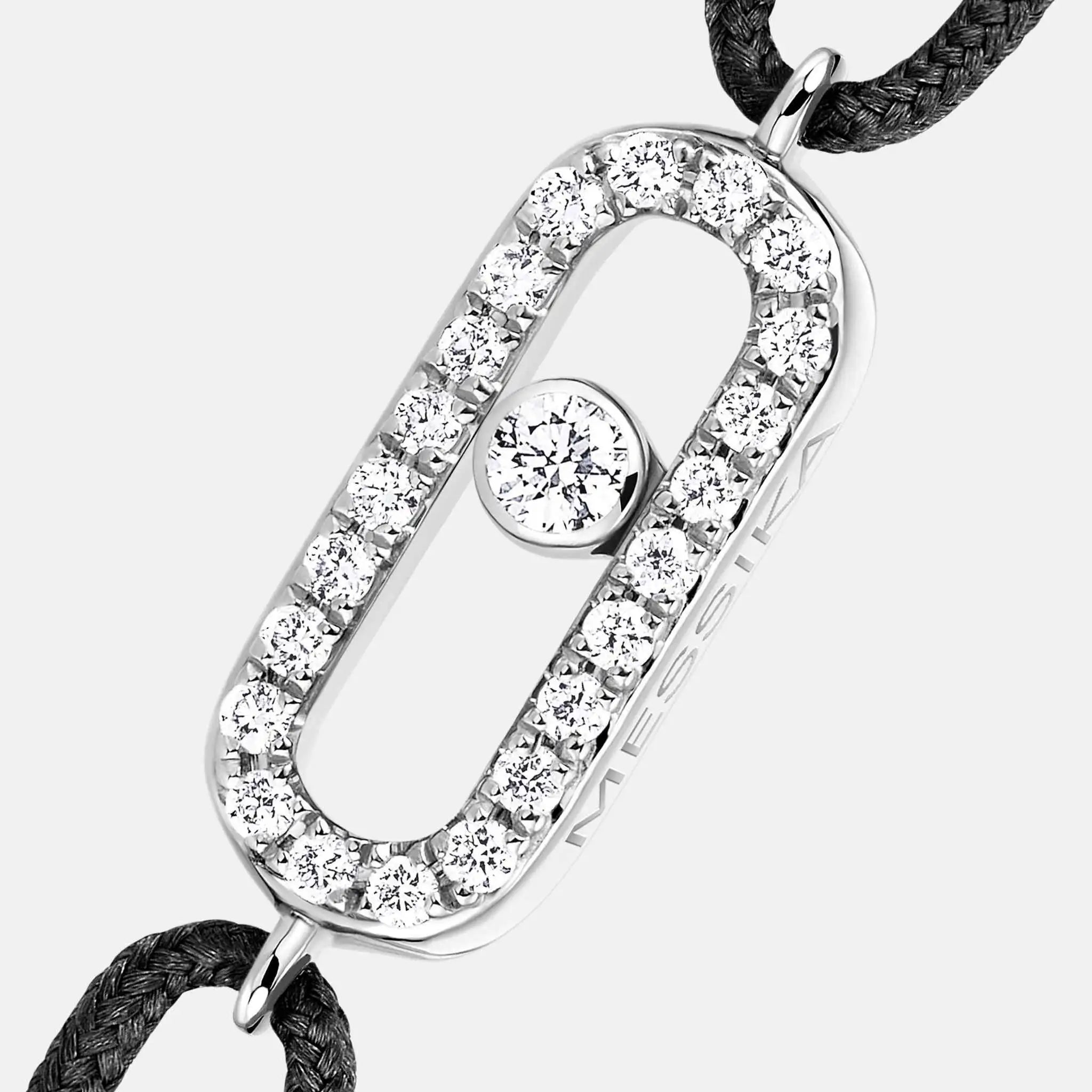 Move Uno Cord White Gold Diamond Bracelet