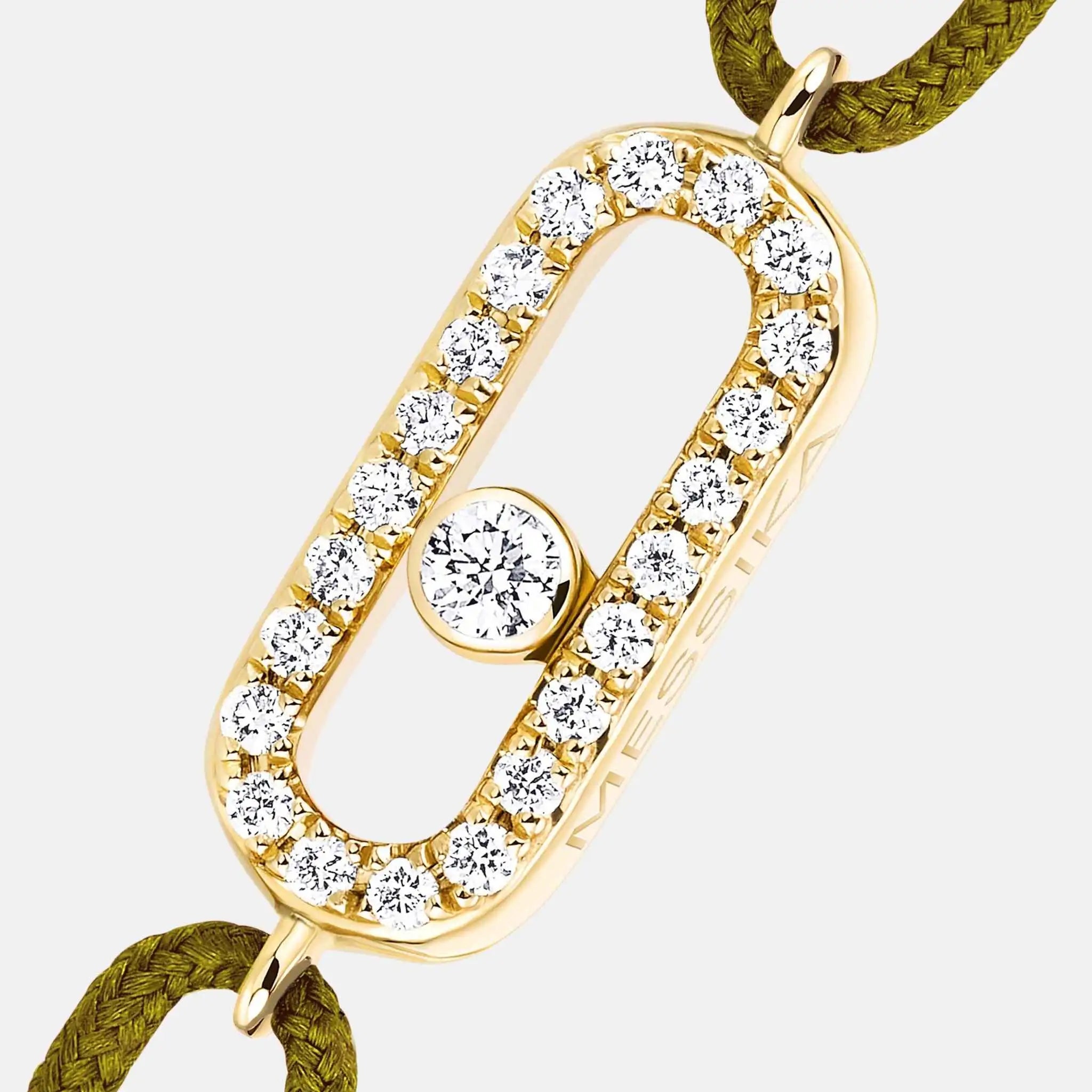 Move Uno Cord Yellow Gold Diamond Bracelet