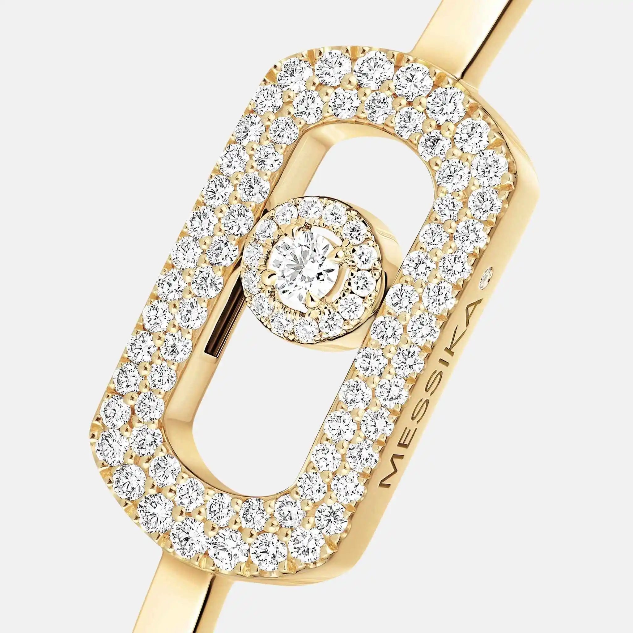 So Move Pave Bangle Gold Diamond Bracelet