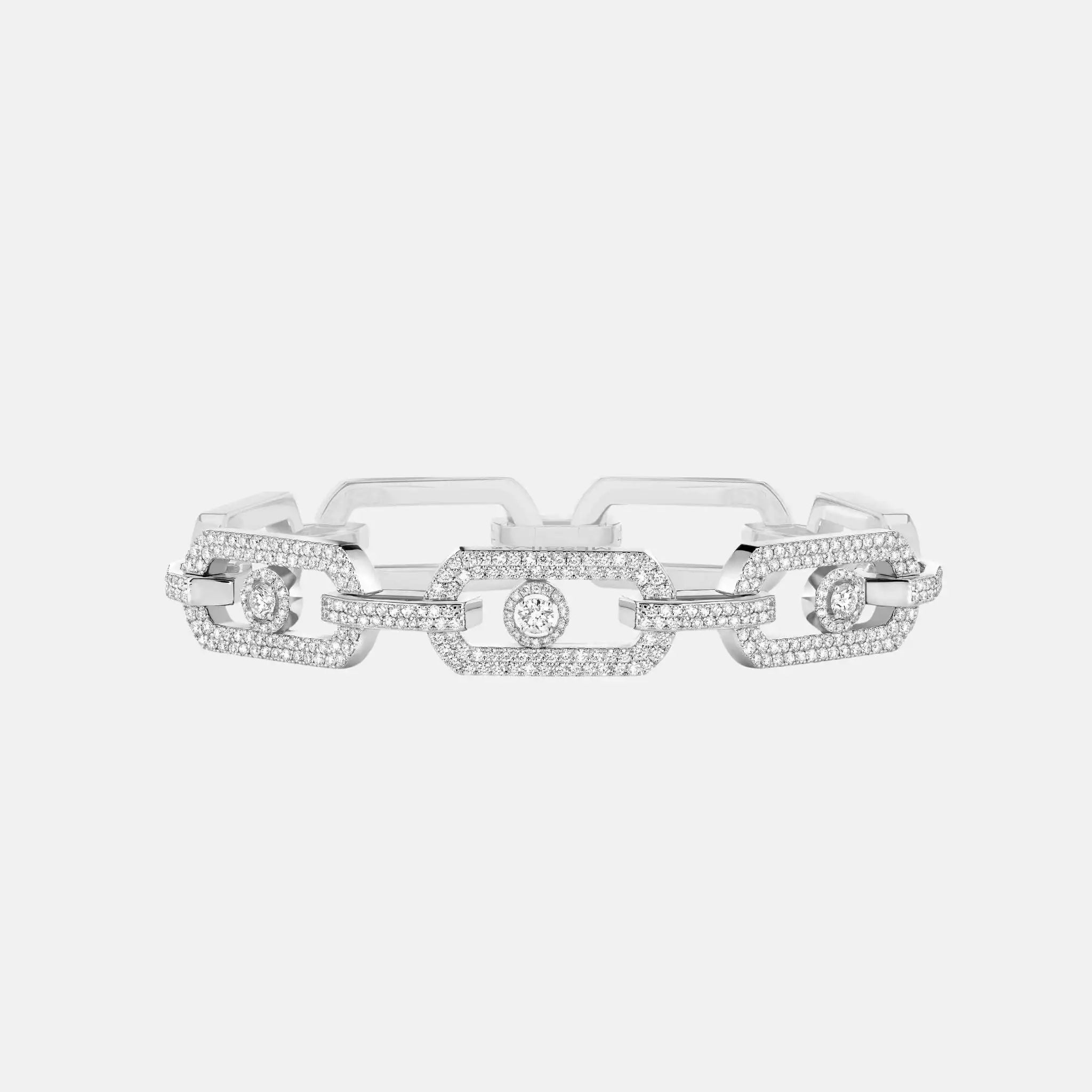 Messika So Move XL Pave Diamond Bracelet, White Gold