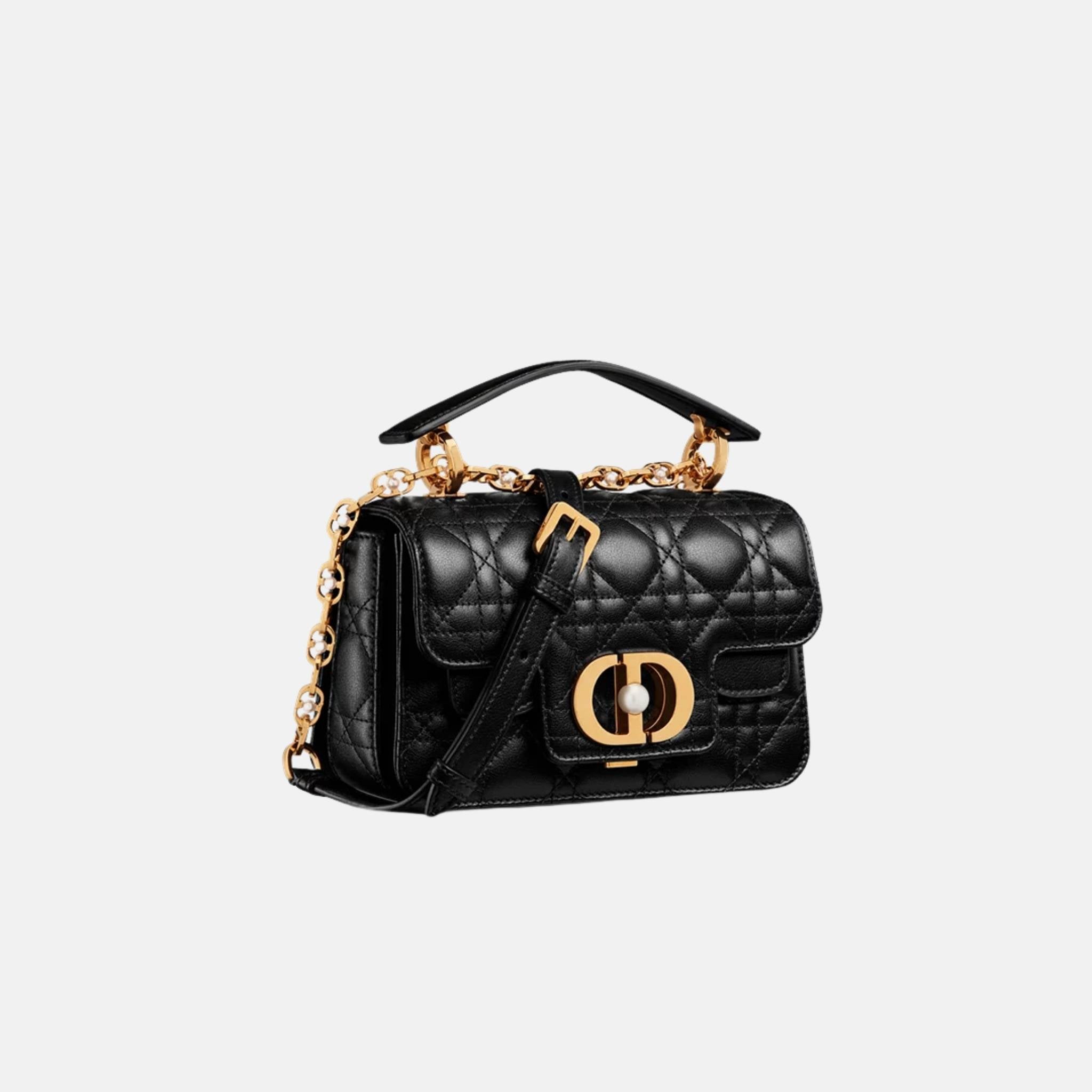 Mini Dior Jolie Top Handle Bag In Cannage Calfskin