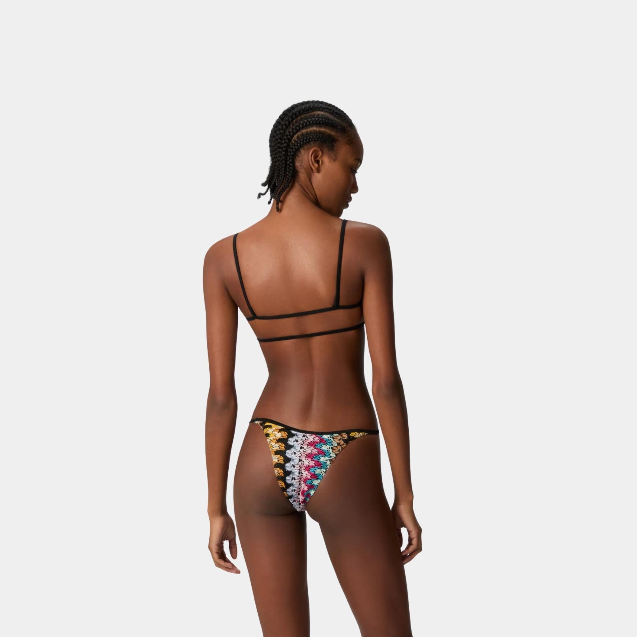 Bandeau Bikini In Lame Viscose Lace