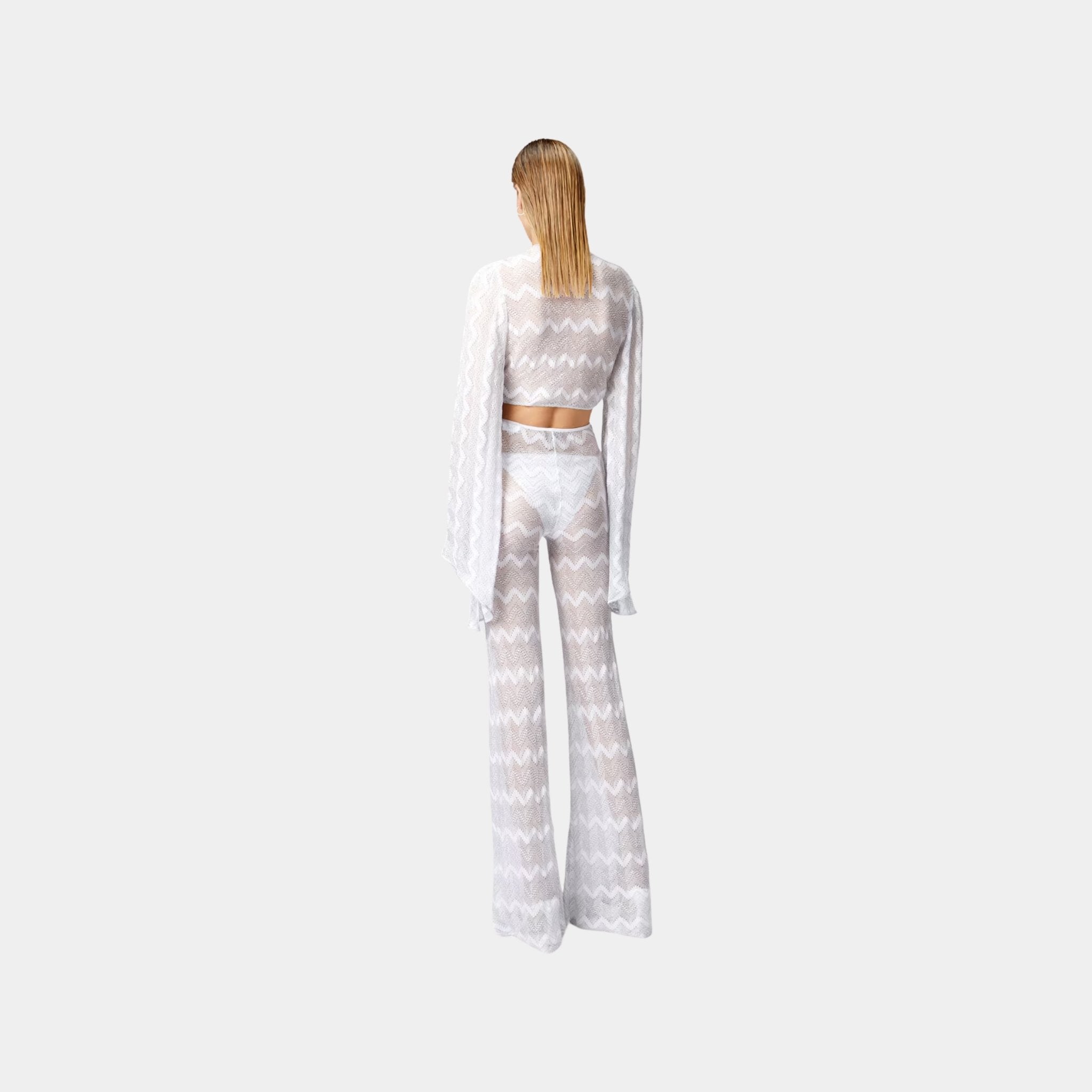 Crop Top In Zigzag Lame Viscose