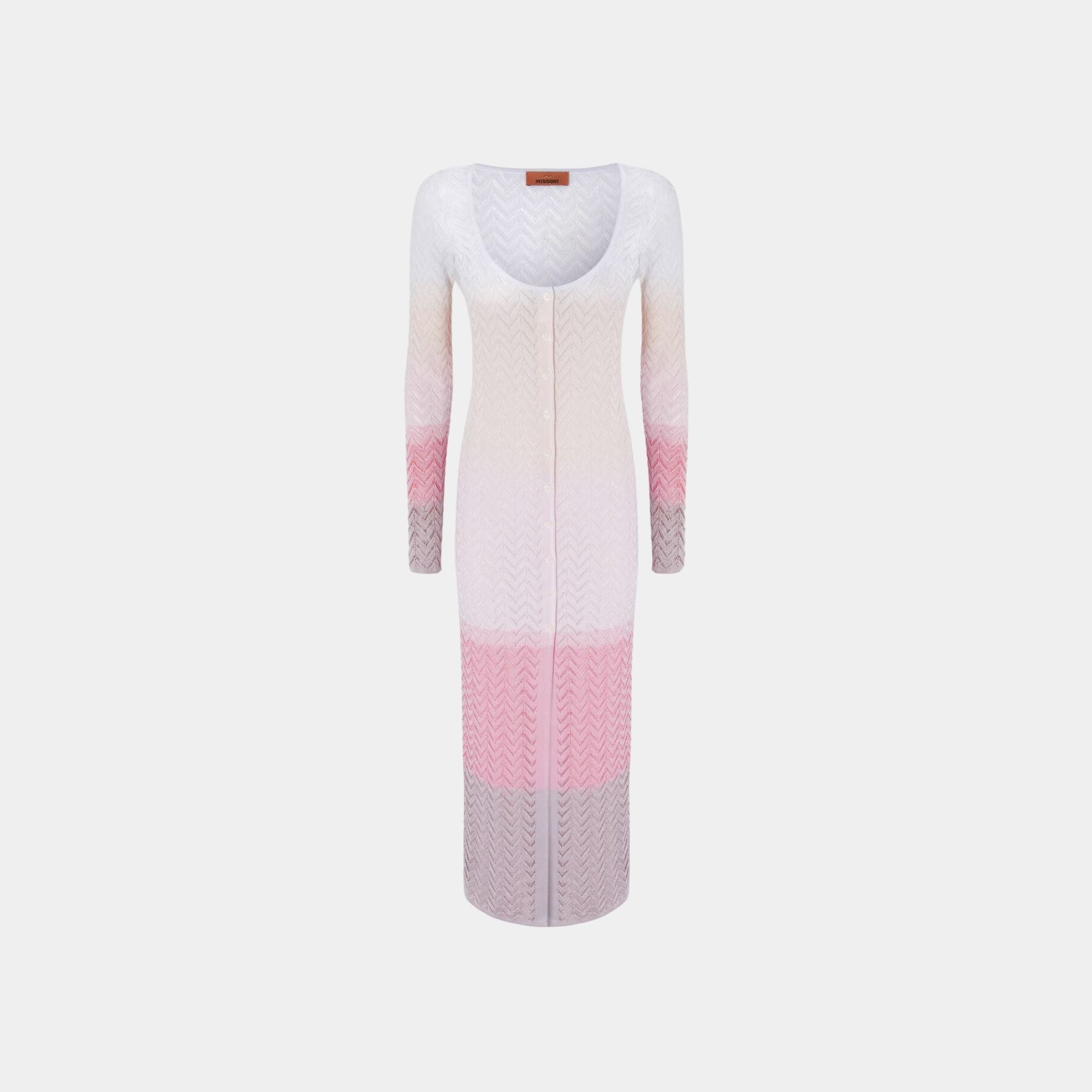 Long Cardigan In Gradient Chevron Viscose