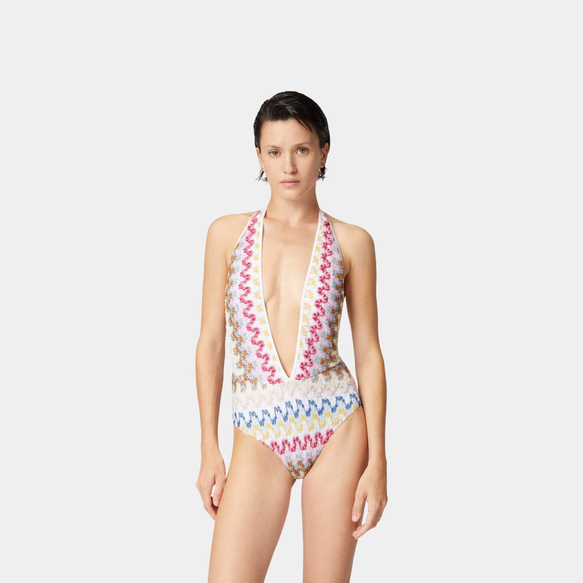 One Piece Swimsuit In Lame Viscose Lace