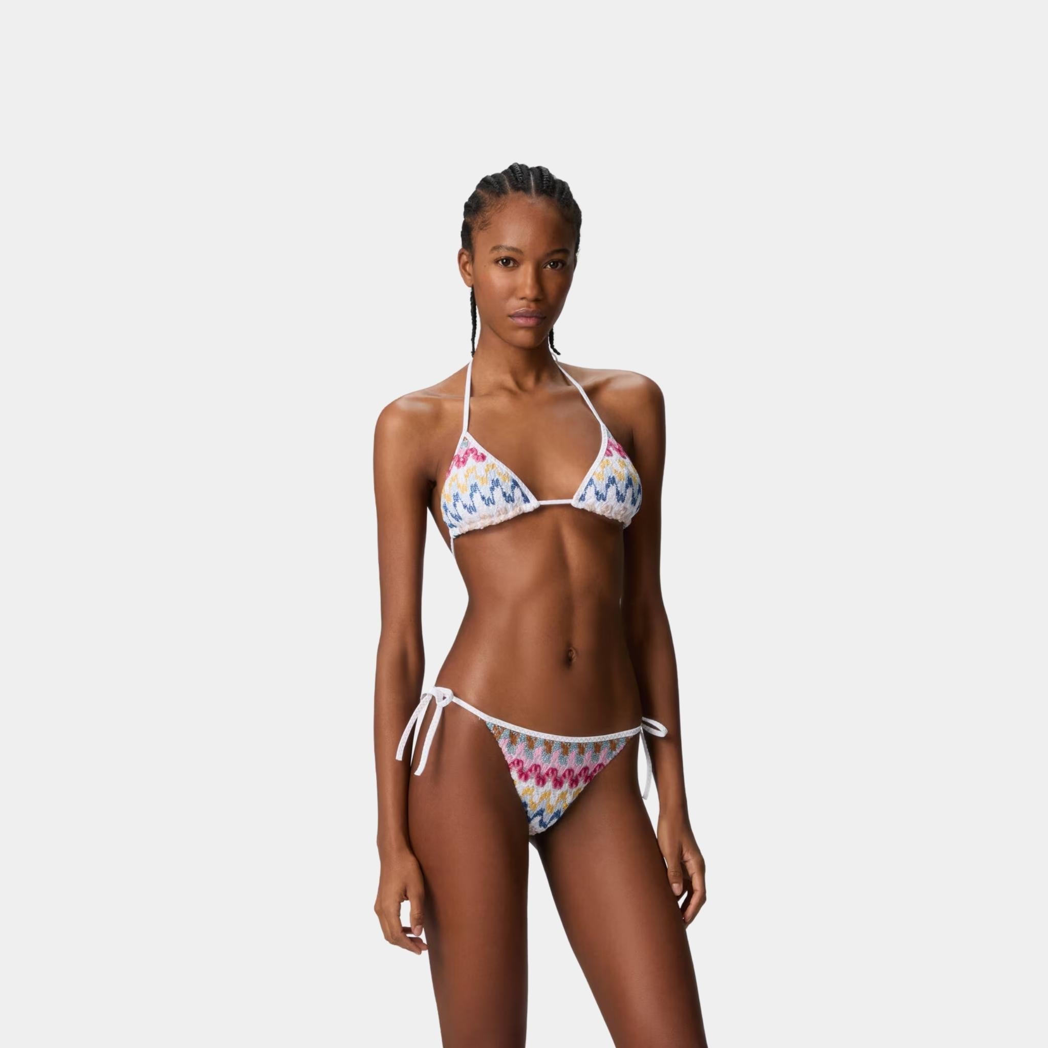 Triangle Bikini In Lame Viscose Lace