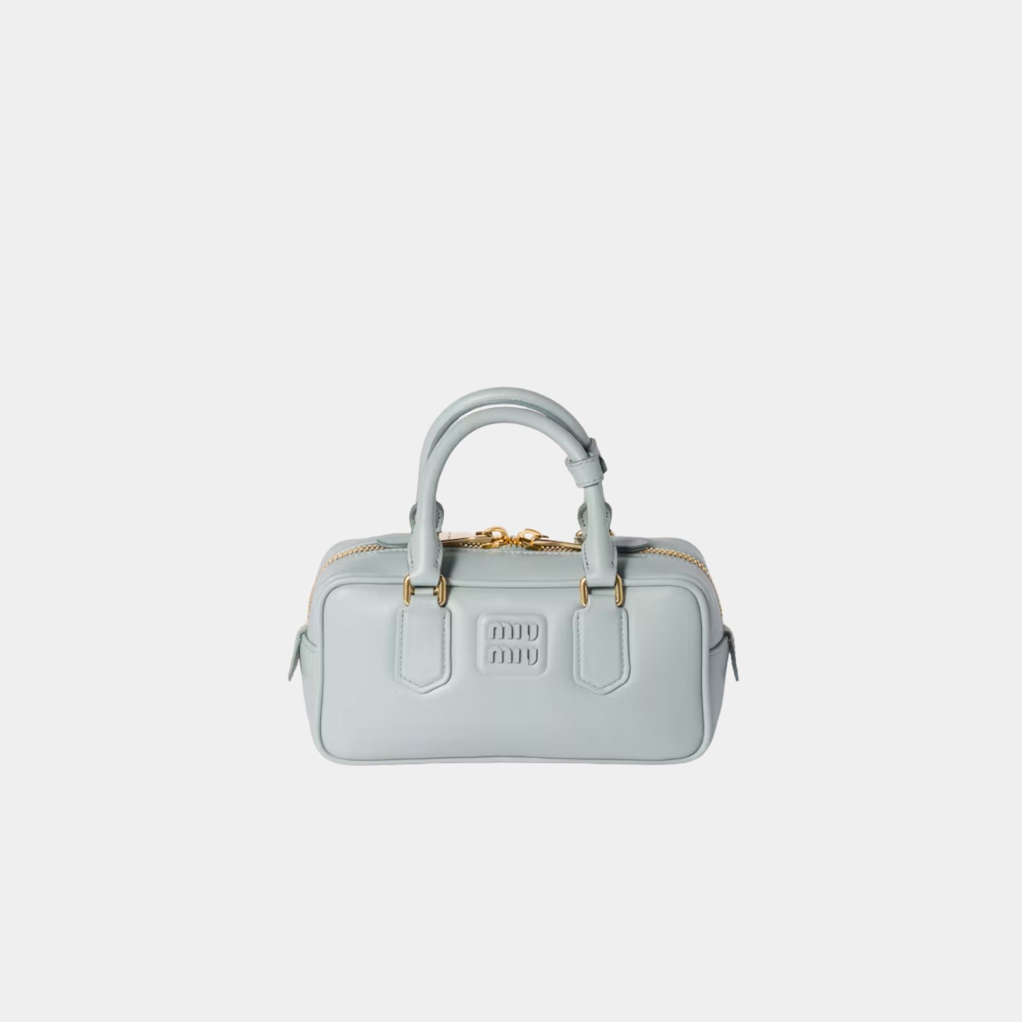 Miu Miu Arcadie Leather Bag, Lake Blue, Front