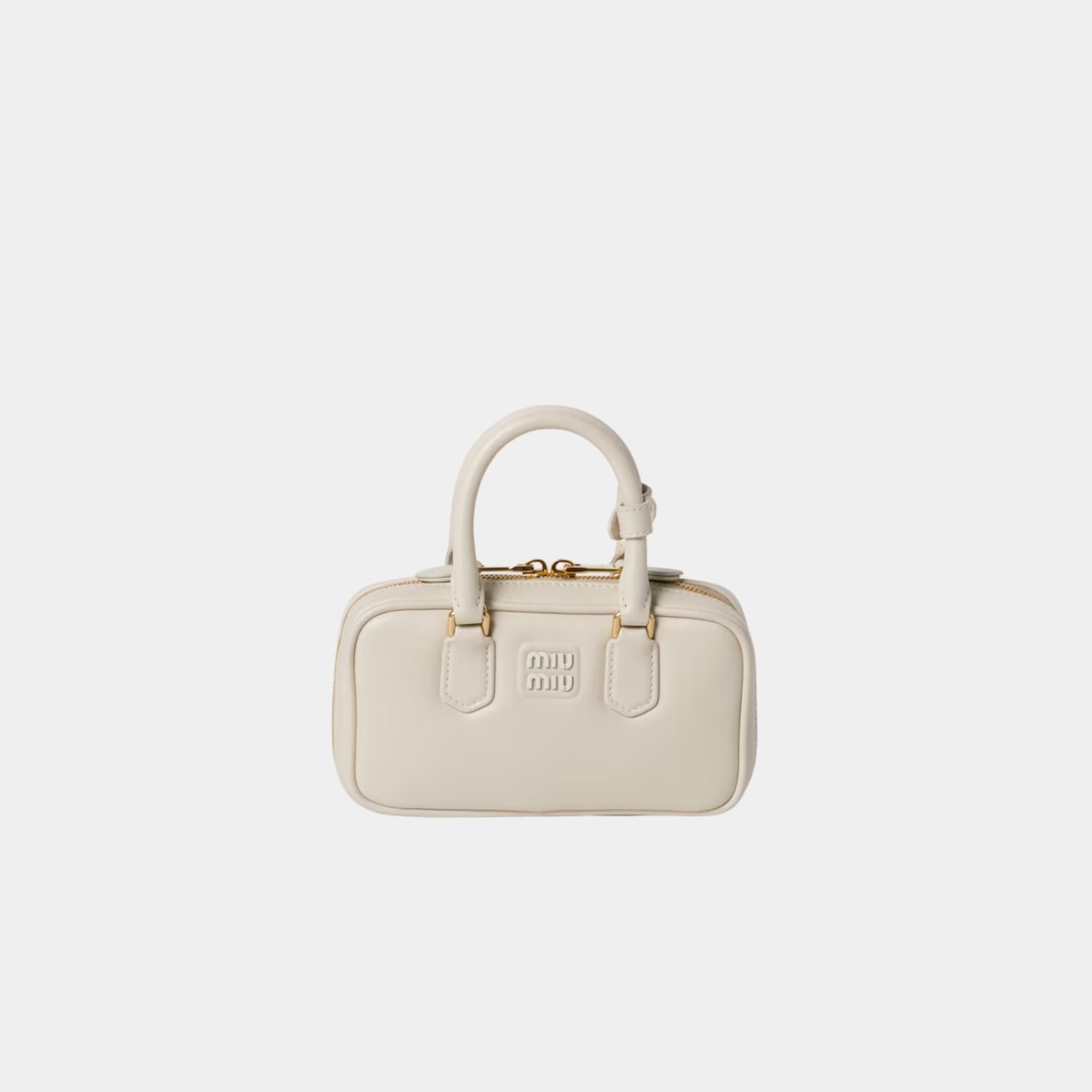 Miu Miu Arcadie Leather Mini Bag, Chalk White, Front