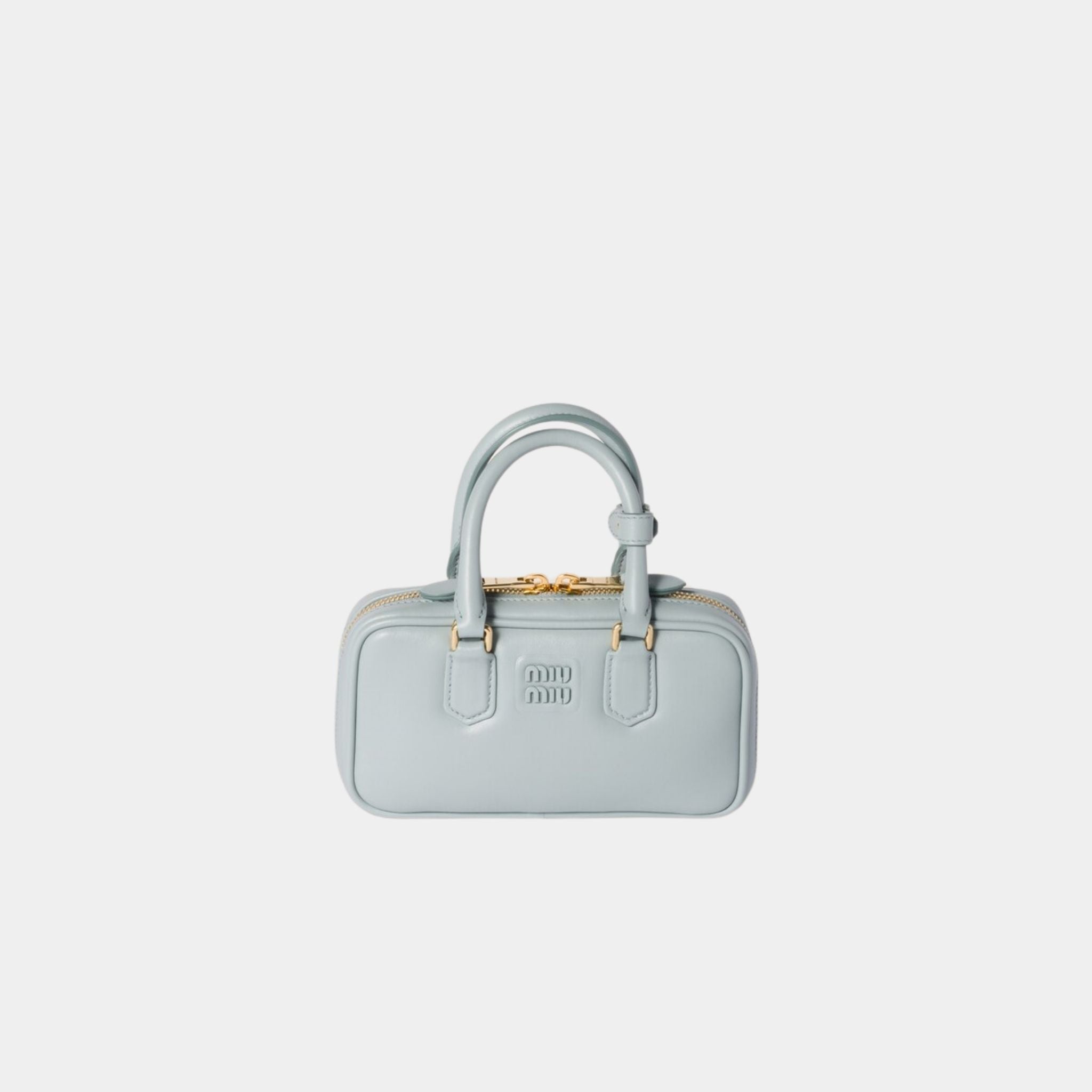 Miu Miu Arcadie Leather Mini Bag, Lake Blue, Front