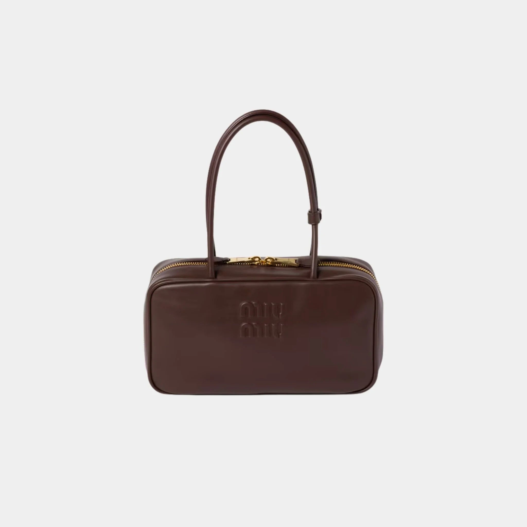 Miu Miu Beau Leather Top-handle Medium Bag, Briarwood