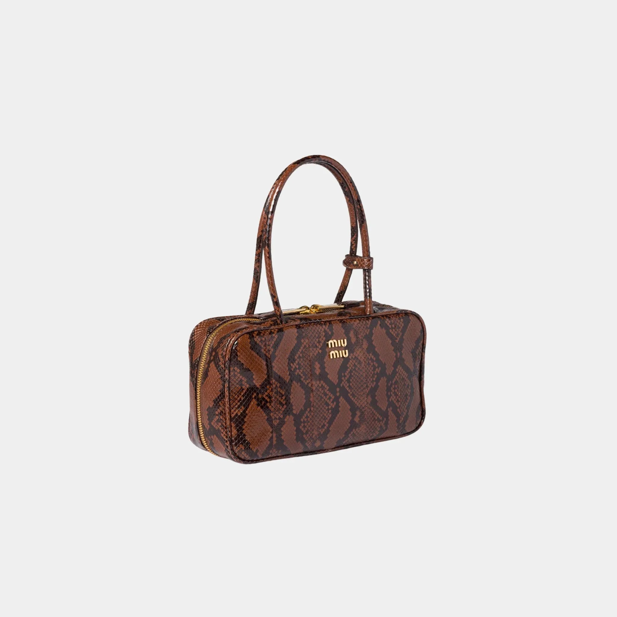 Beau Python-printed Ayers Leather Bag