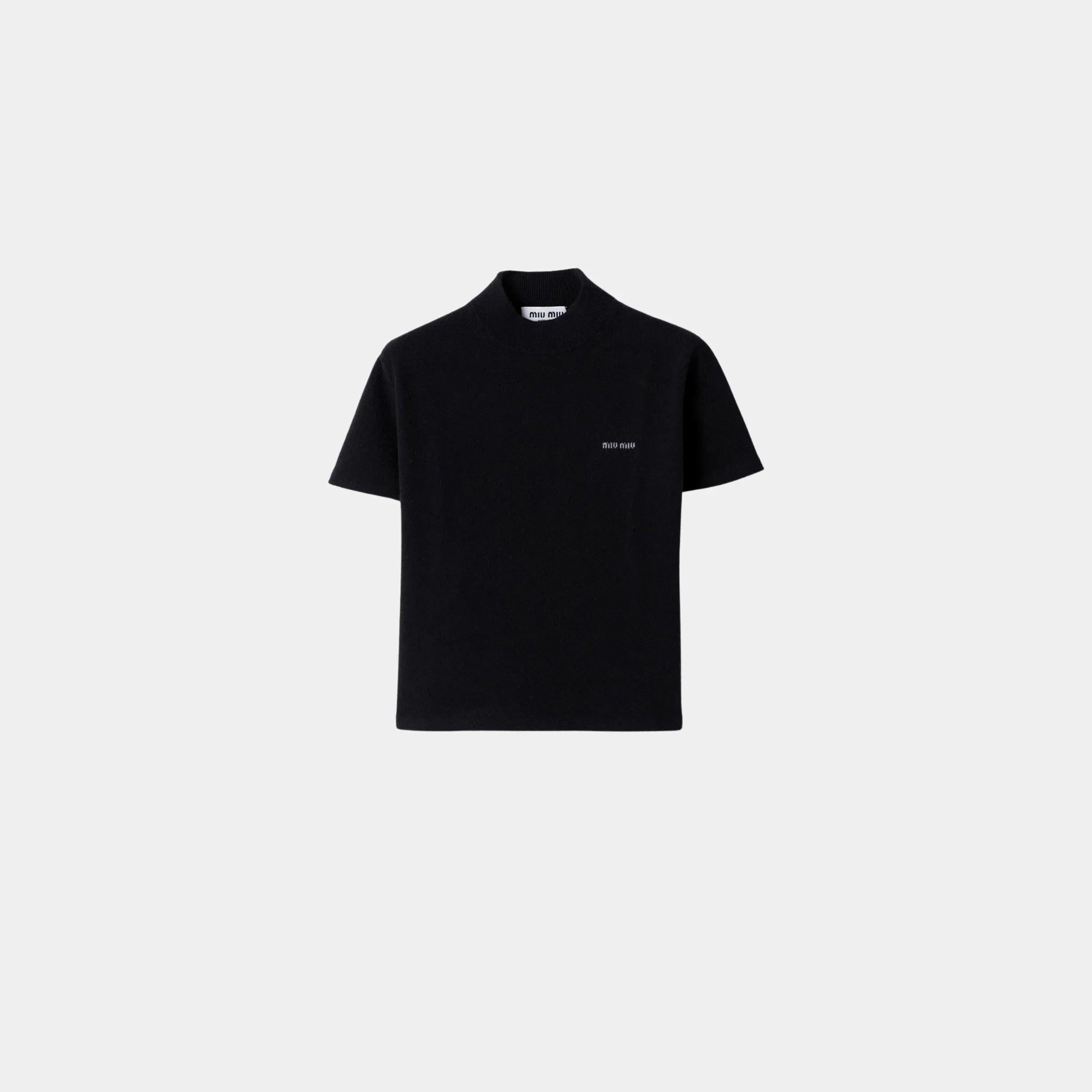 Miu Miu Cashmere Straight Fit Sweater, Navy, Front