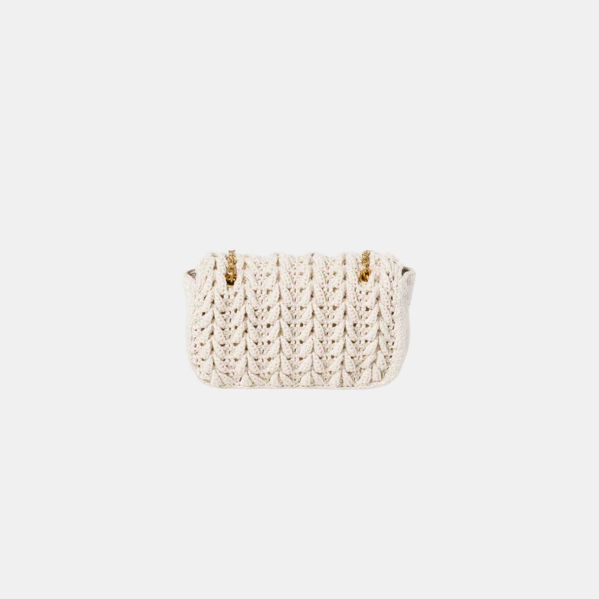 Cotton Cable-Knit Mini-Bag