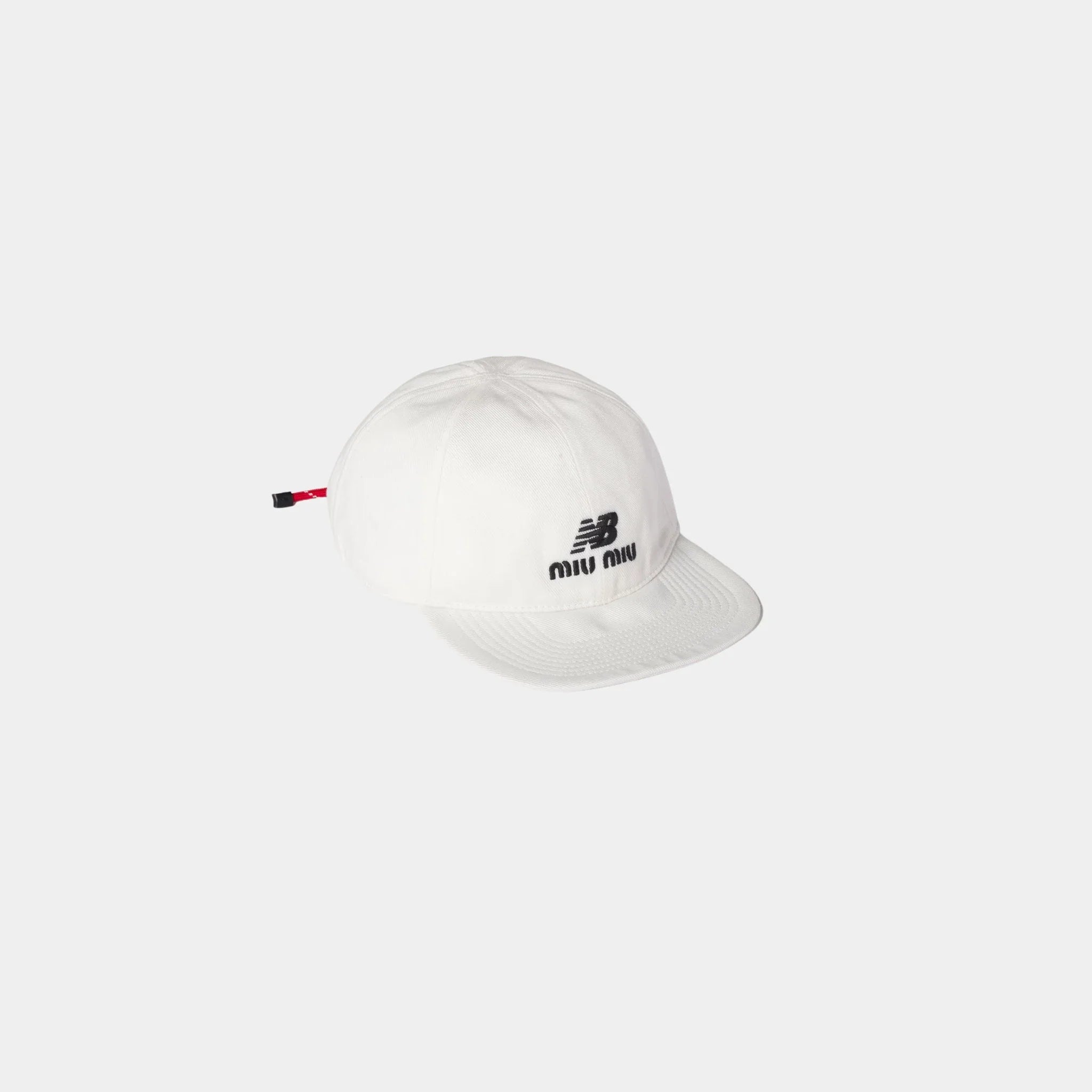 Miu Miu Denim Baseball Cap, White, Side