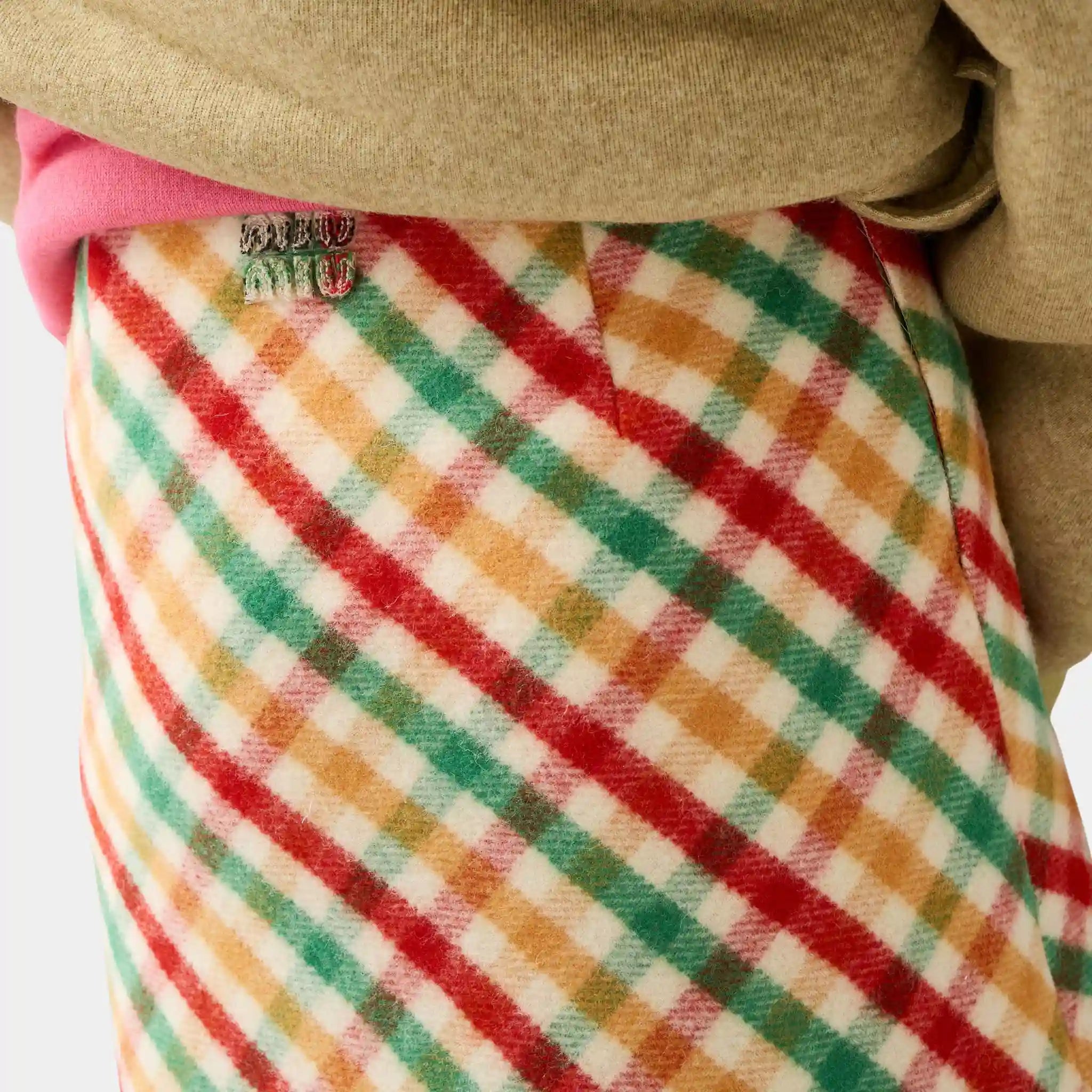 Diagonal Check Skirt