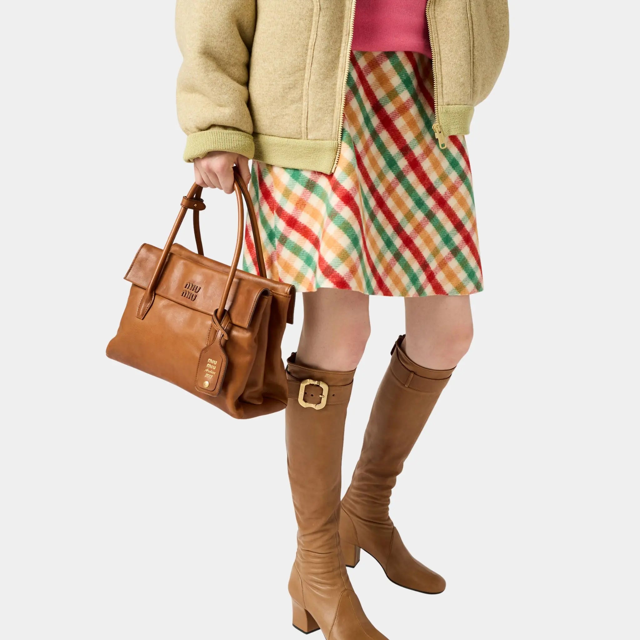 Diagonal Check Skirt