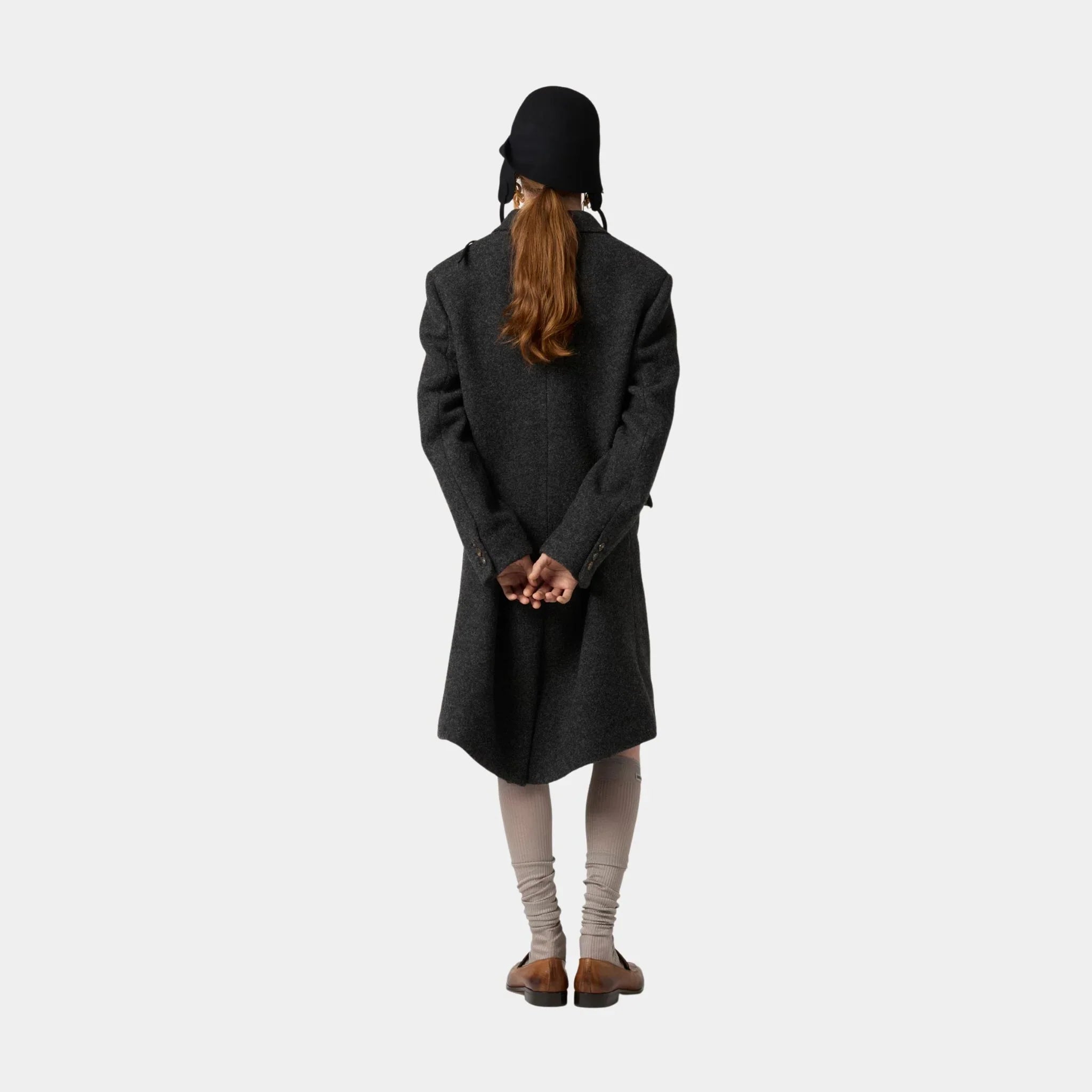 Double-breasted Shetland Wool Coat