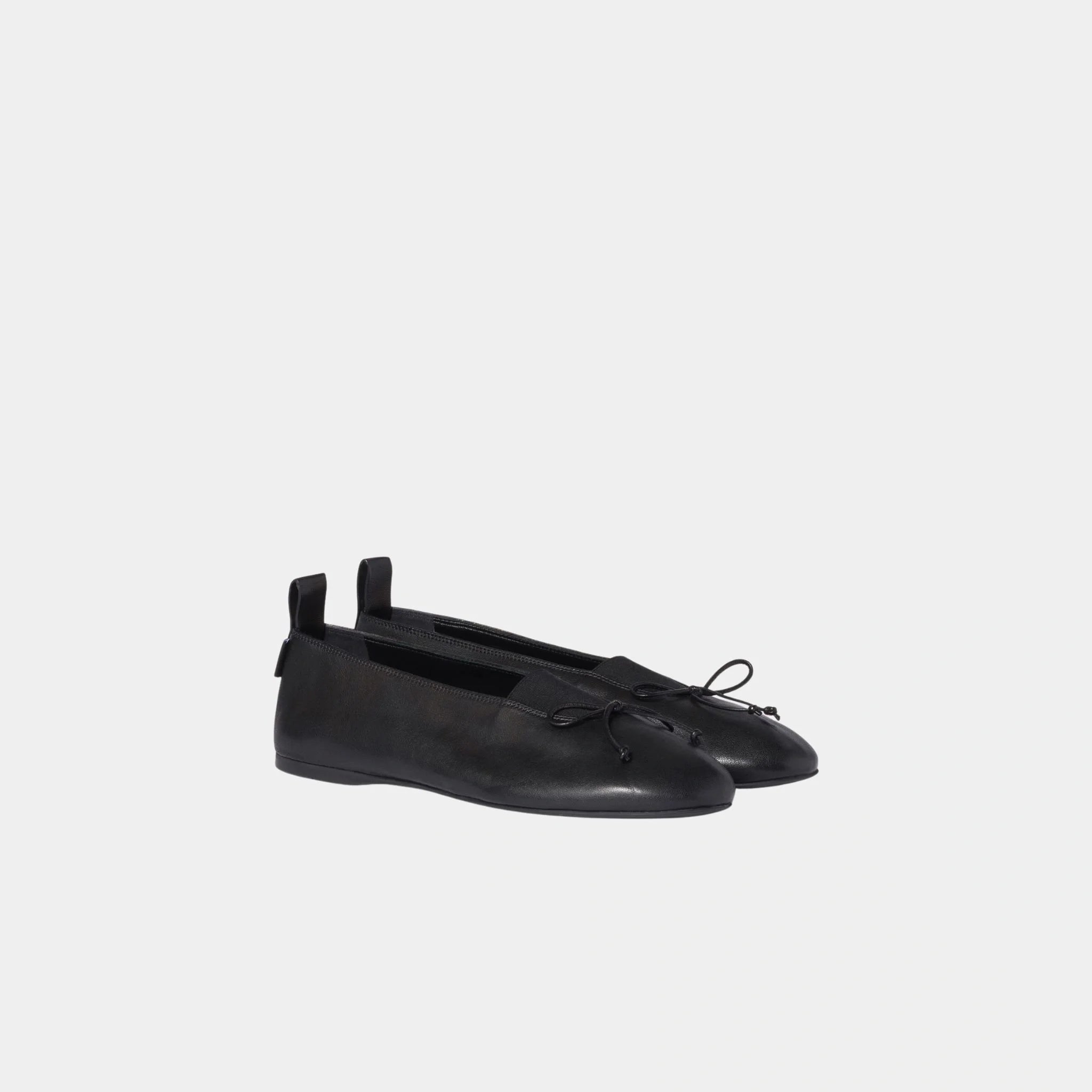 Miu Miu Élan Nappa Leather Ballerinas, Black, Front