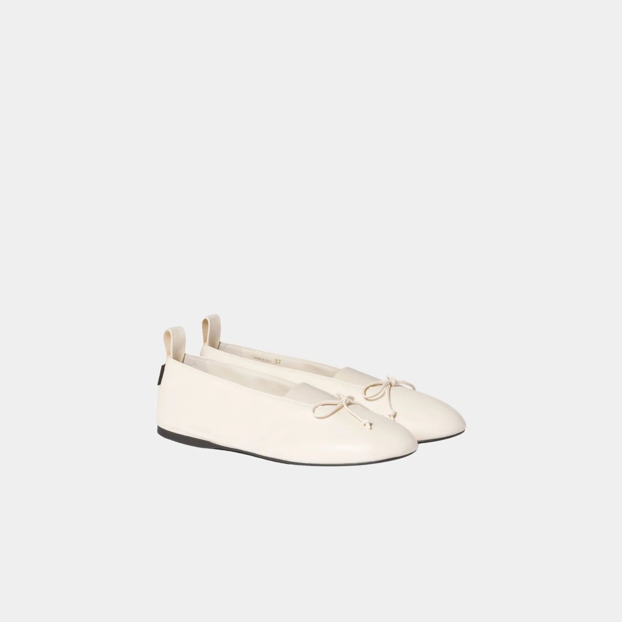 Miu Miu Élan Nappa Leather Ballerinas, Ivory, Front