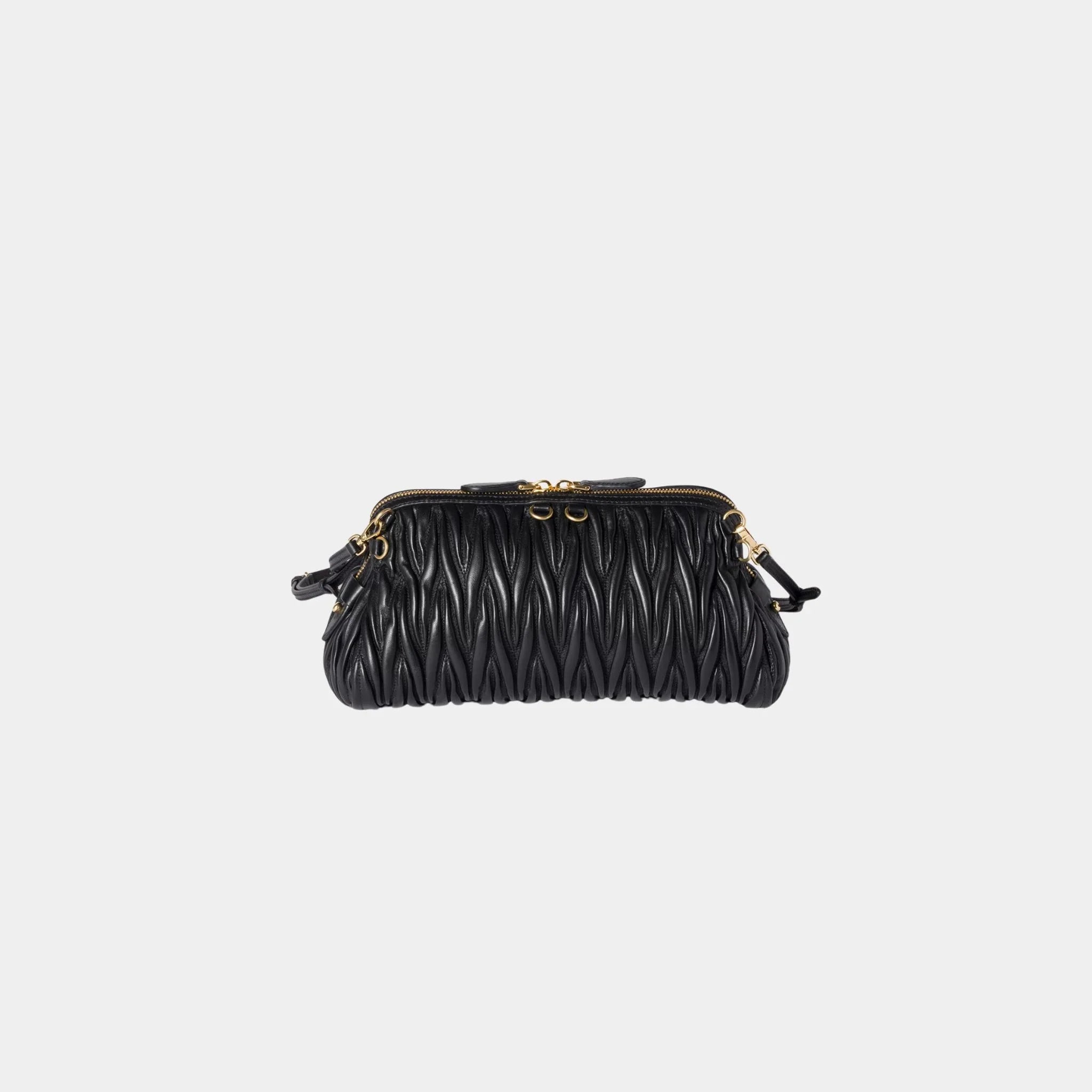 Matelassé Nappa Leather Clutch