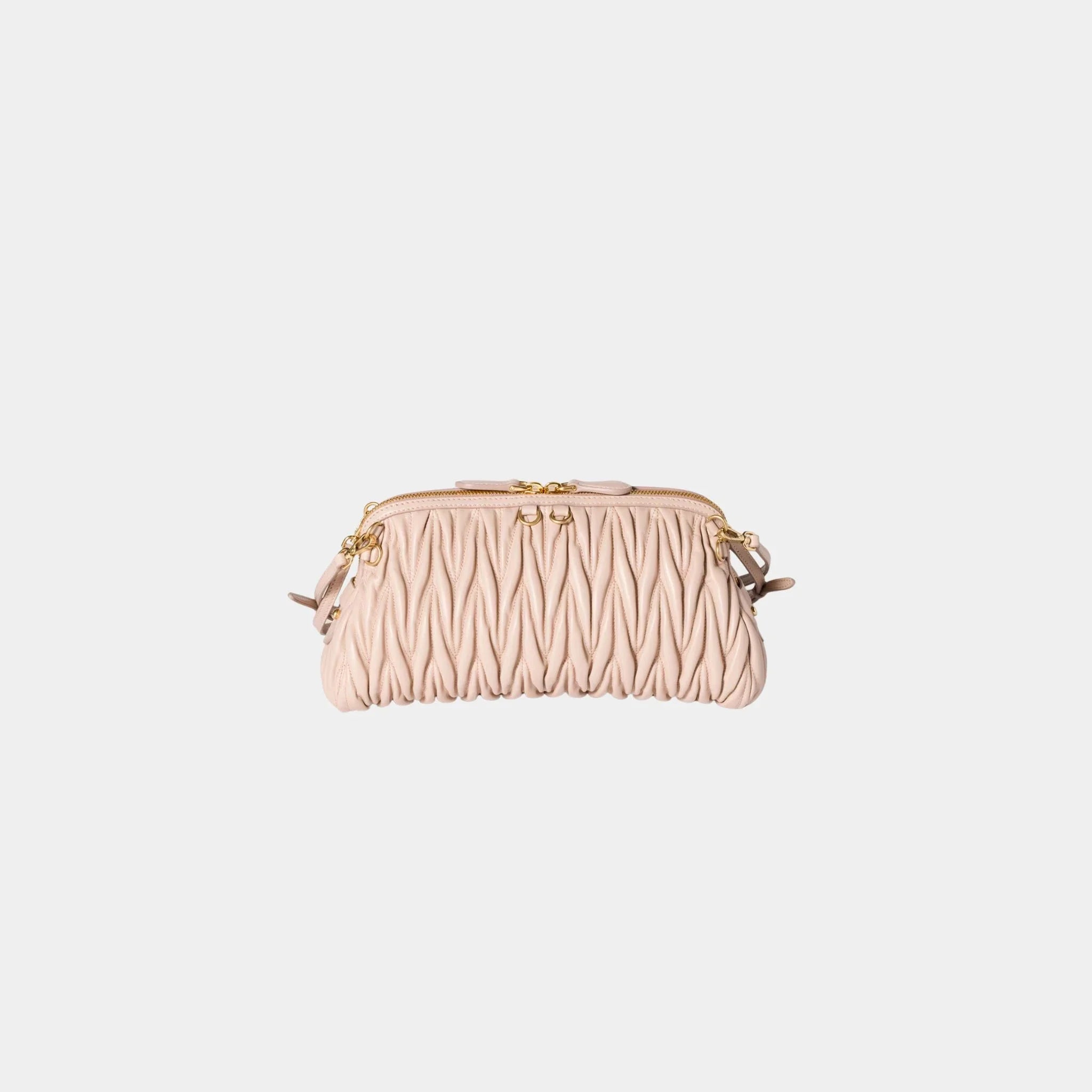 Matelassé Nappa Leather Clutch