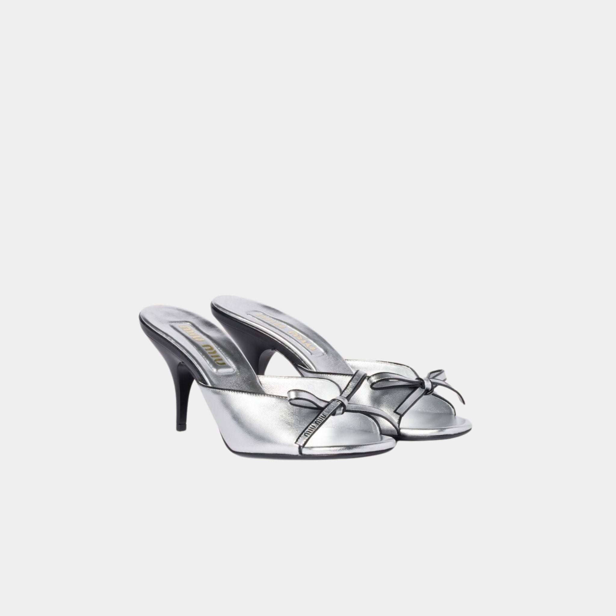 Mordoré Nappa Leather Heeled Sandals with Bow