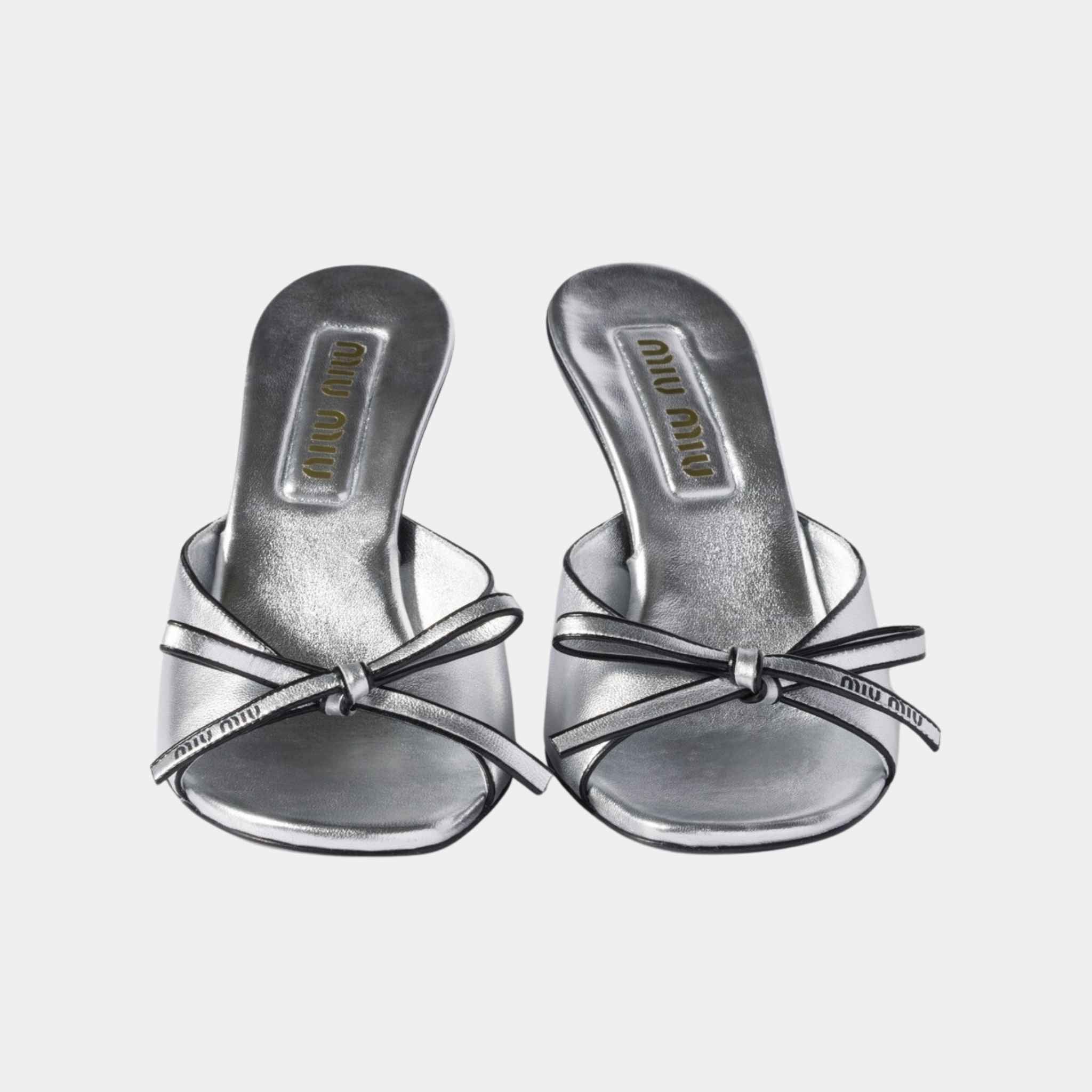 Mordoré Nappa Leather Heeled Sandals with Bow