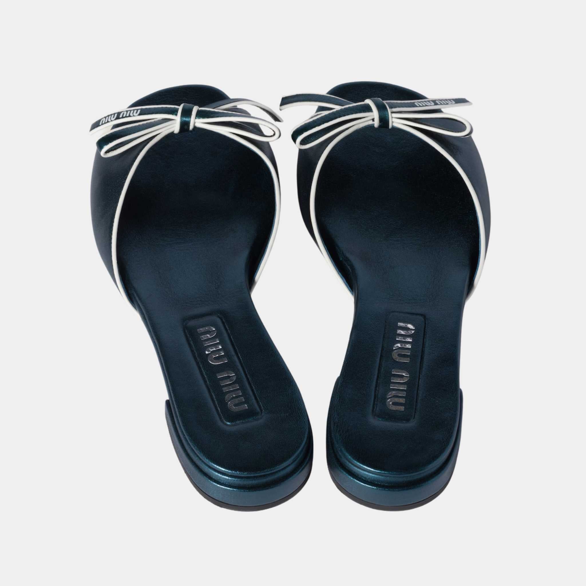 Mordoré Nappa Leather Sandals with Bow