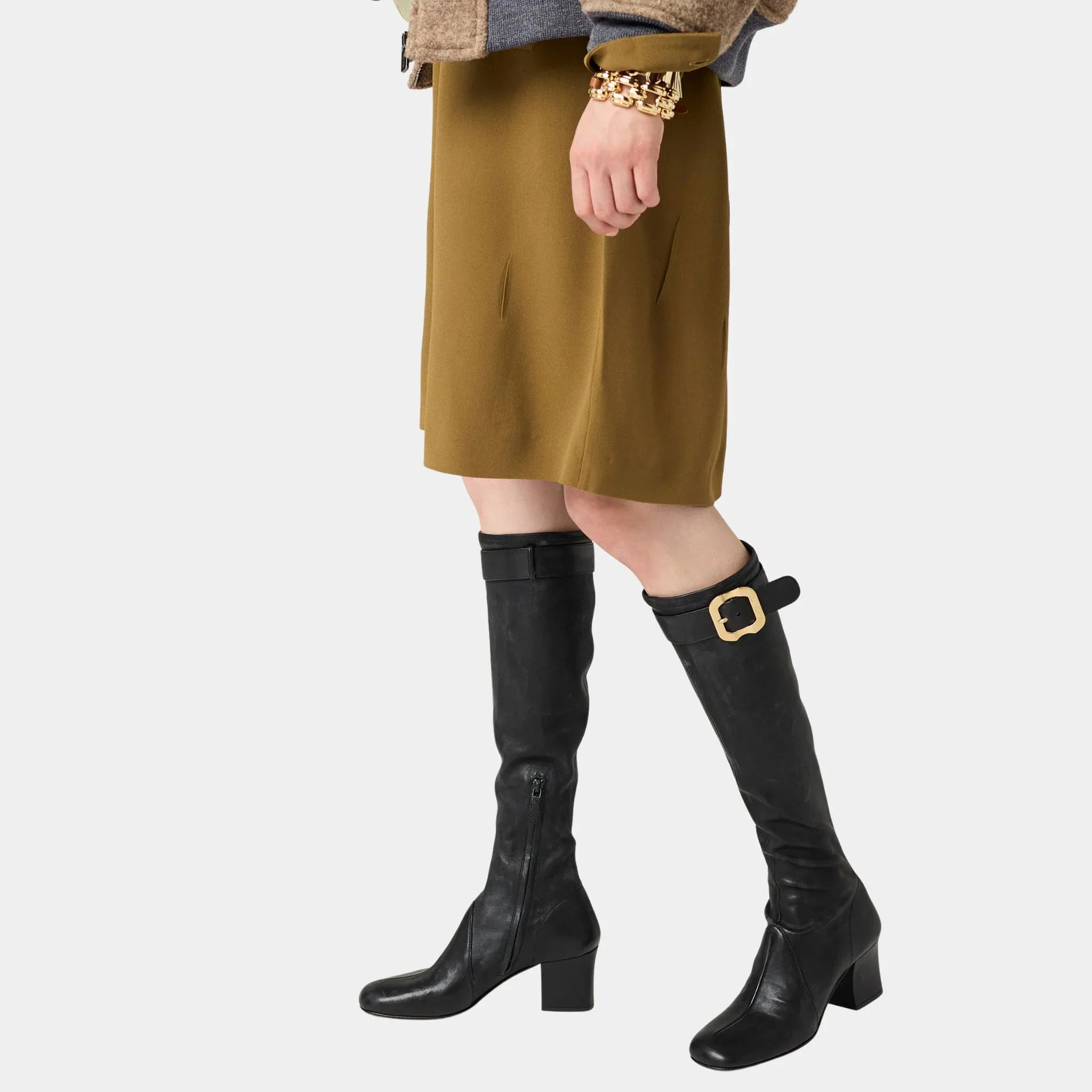 Nappa Leather Boots with Buckle