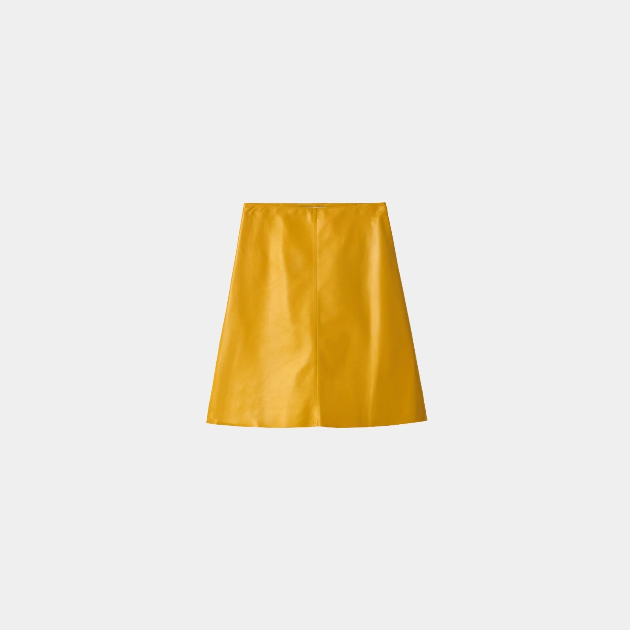 Miu Miu Nappa Leather Skirt, Sunny Yellow