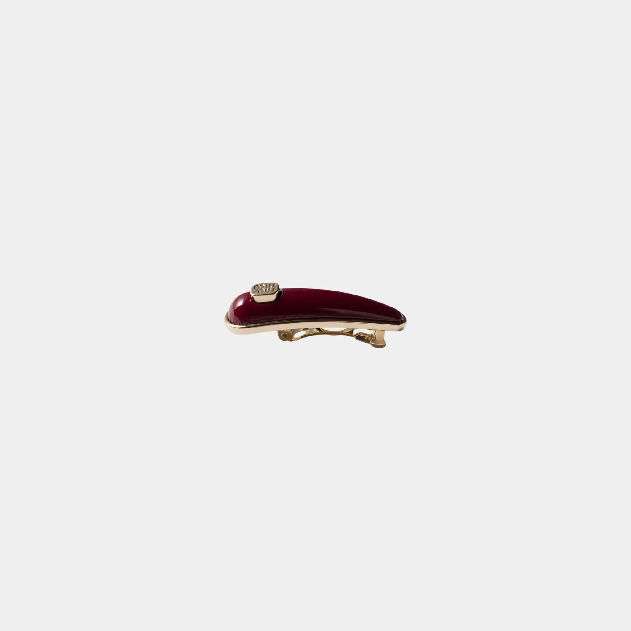 Miu Miu Patent Leather Hair Clip, Red Crimson